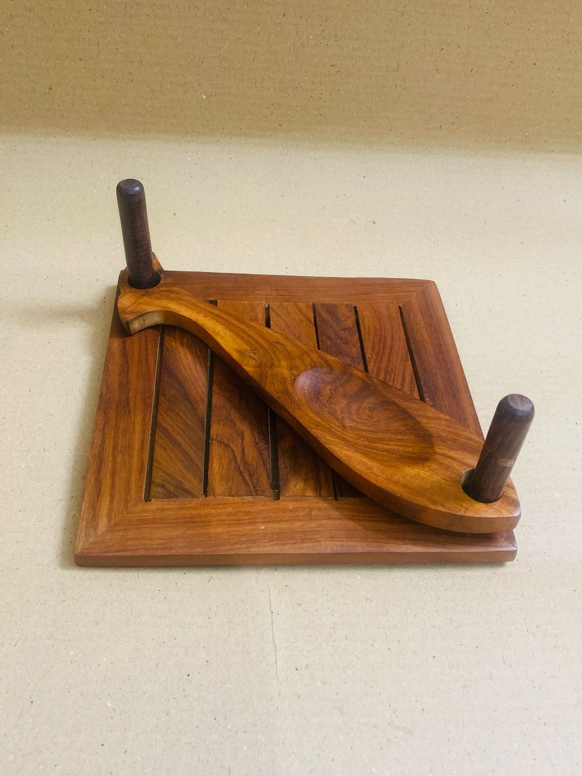 Handcrafted Wooden Ladle with Wall Mount