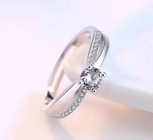 Name : Gleve Anti Tarnish Stainless Steel Silver Diamond Ring  Base Metal : Stainless Steel  Plating : Silver Plated  Stone Type : Cubic Zirconia/American Diamond  Type : Finger Ring  Net Quantity (N) : 1  Sizes : Free Size  Country of Origin : India