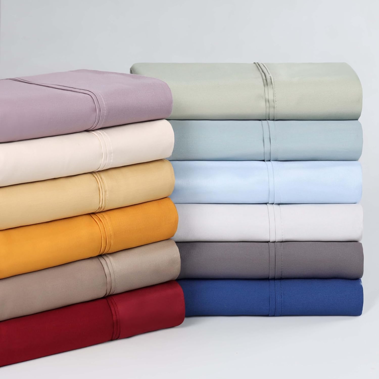 Superior 1200 Thread Count Egyptian Cotton Sheet Set, Bedroom Sheets, Modern Home Essentials, Luxury Bedding, 1 Elastic Deep Pocket Fitted Bed Sheet, 1 Flat Sheet, 2 Pillowcases, King, Ivory