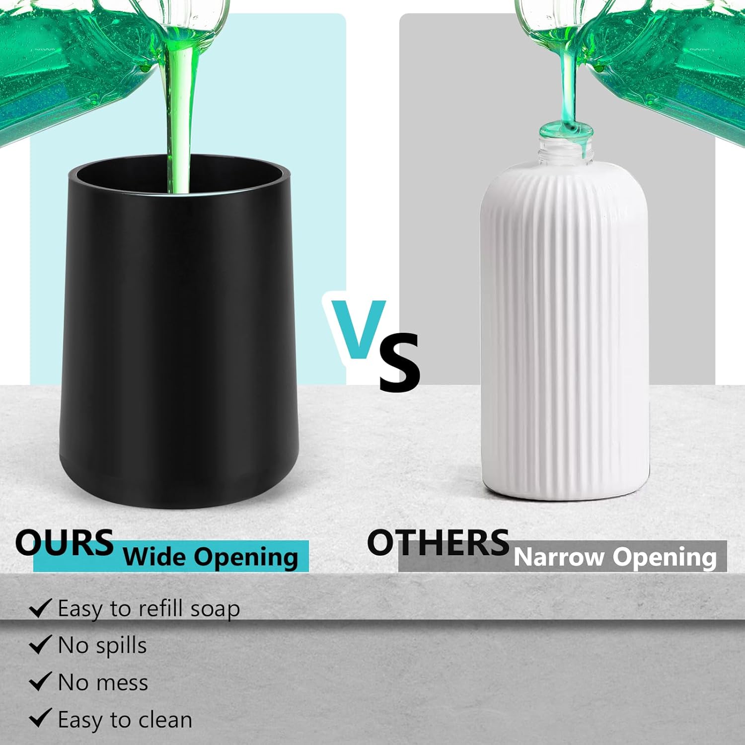 Automatic Soap Dispenser Liquid for Bathroom: 9 OZ Touchless Plastic Black 3-Level Adjustable Modern Auto Soap Dispenser for Kitchen - Hand Dish Lotion Home Countertop Kids Family
