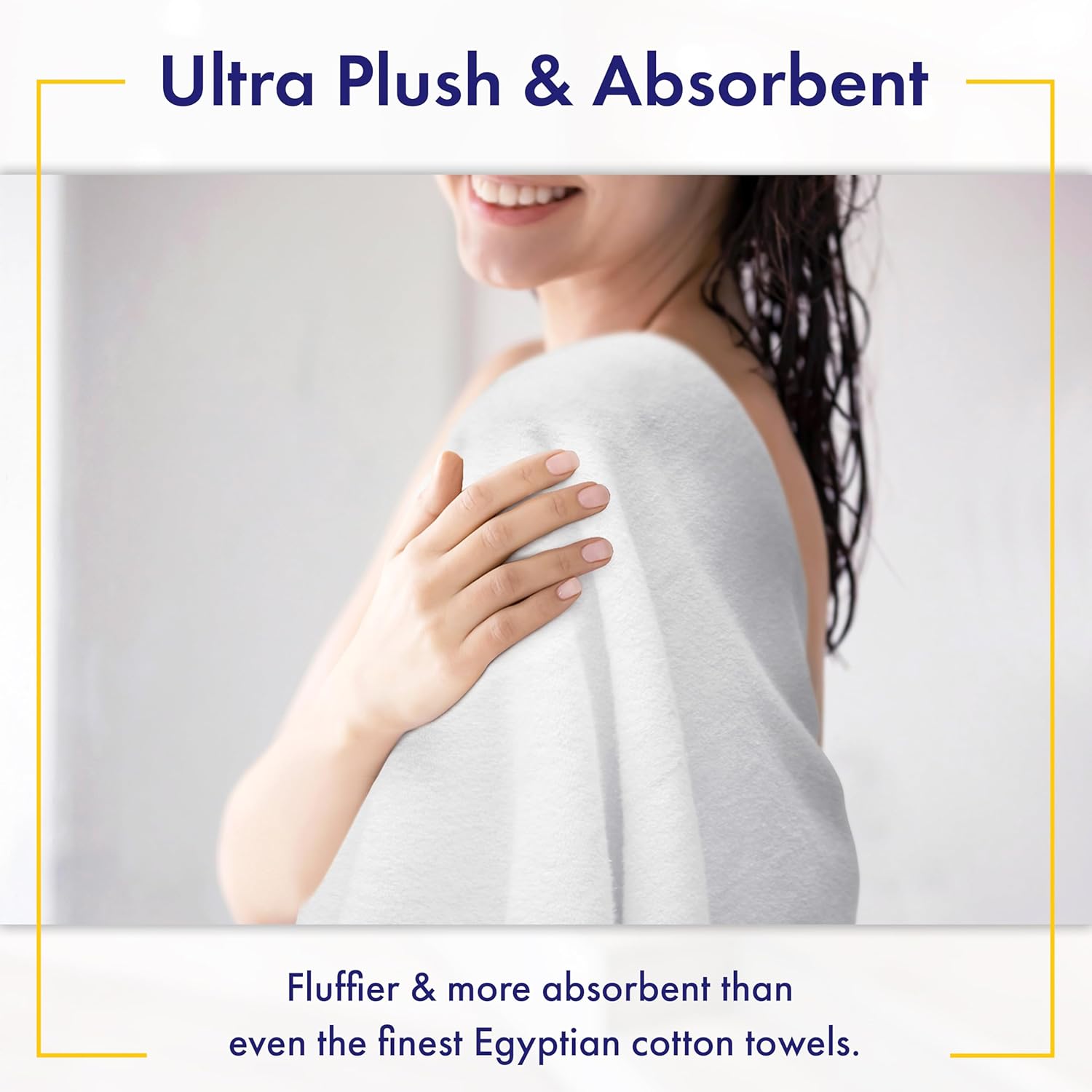 Bamboo Viscose Bath Towels - Ultra Soft & Plush 700 GSM Luxury Bath Towels - Super Absorbent & Quick Drying - 6 Piece Towel Set (Papyrus)