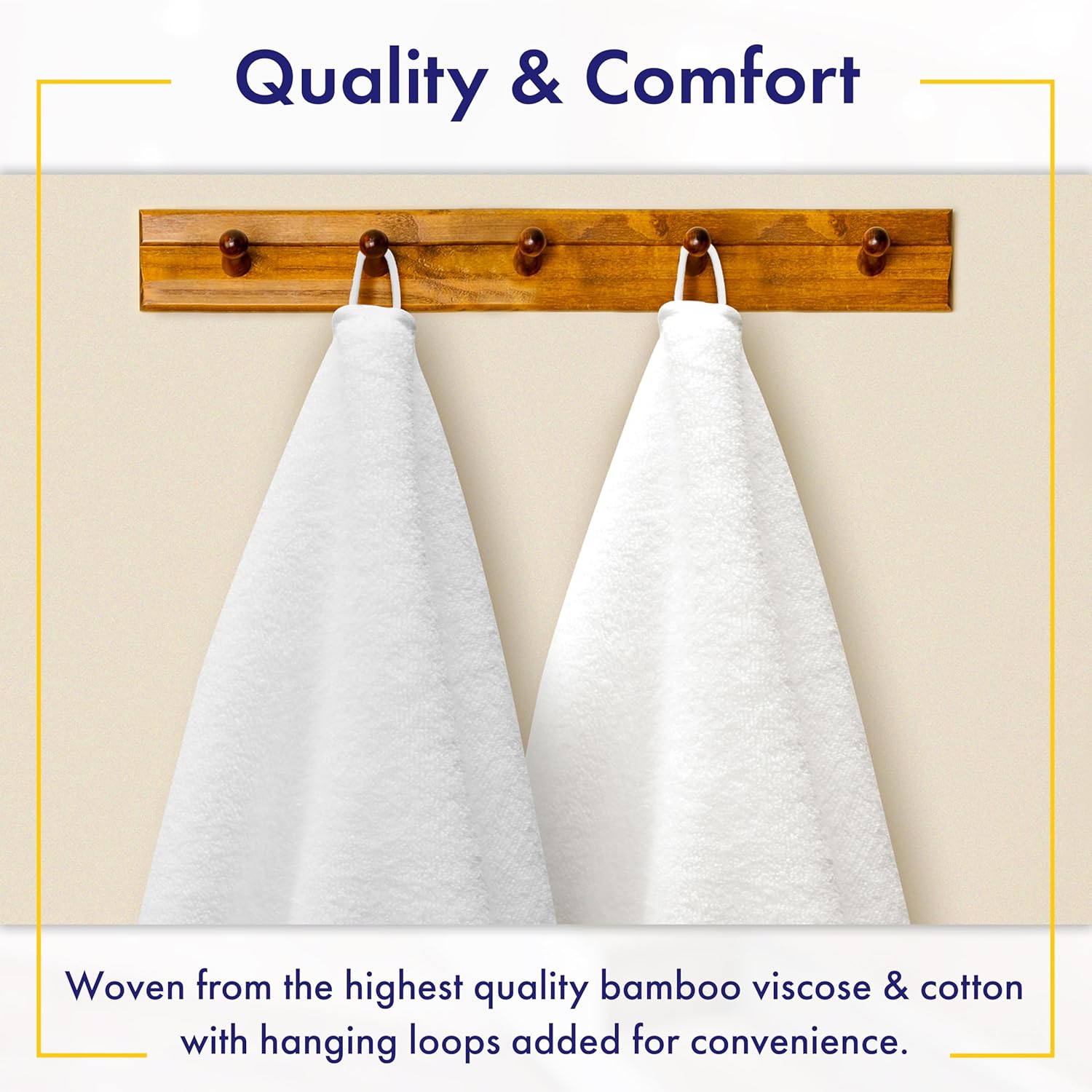 Bamboo Viscose Bath Towels - Ultra Soft & Plush 700 GSM Luxury Bath Towels - Super Absorbent & Quick Drying - 6 Piece Towel Set (Papyrus)