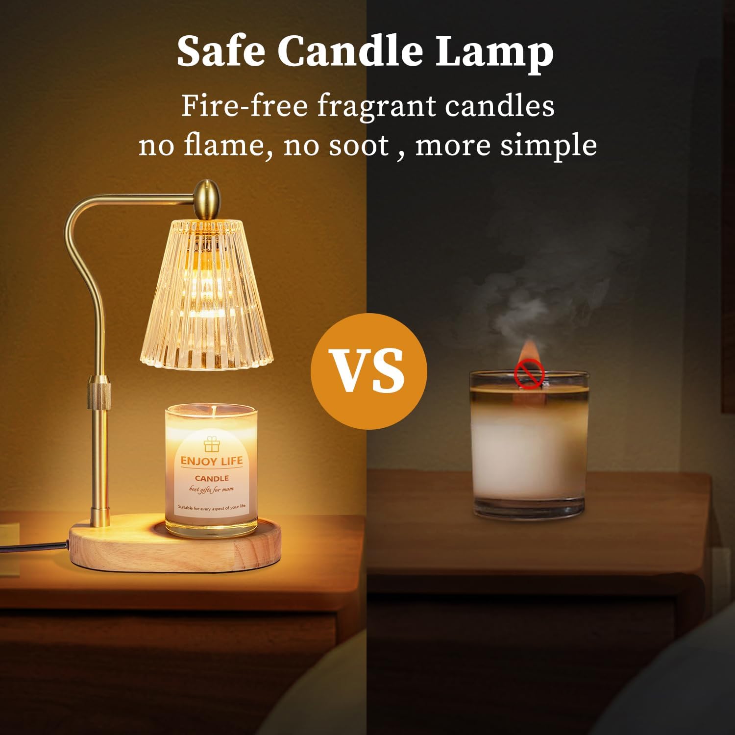 Candle Warmer Lamp with Timer Dimmer Adjustable Height for New Home Bedroom,Birthday Gifts for Women,Vintage Home Decor for Scented Jar