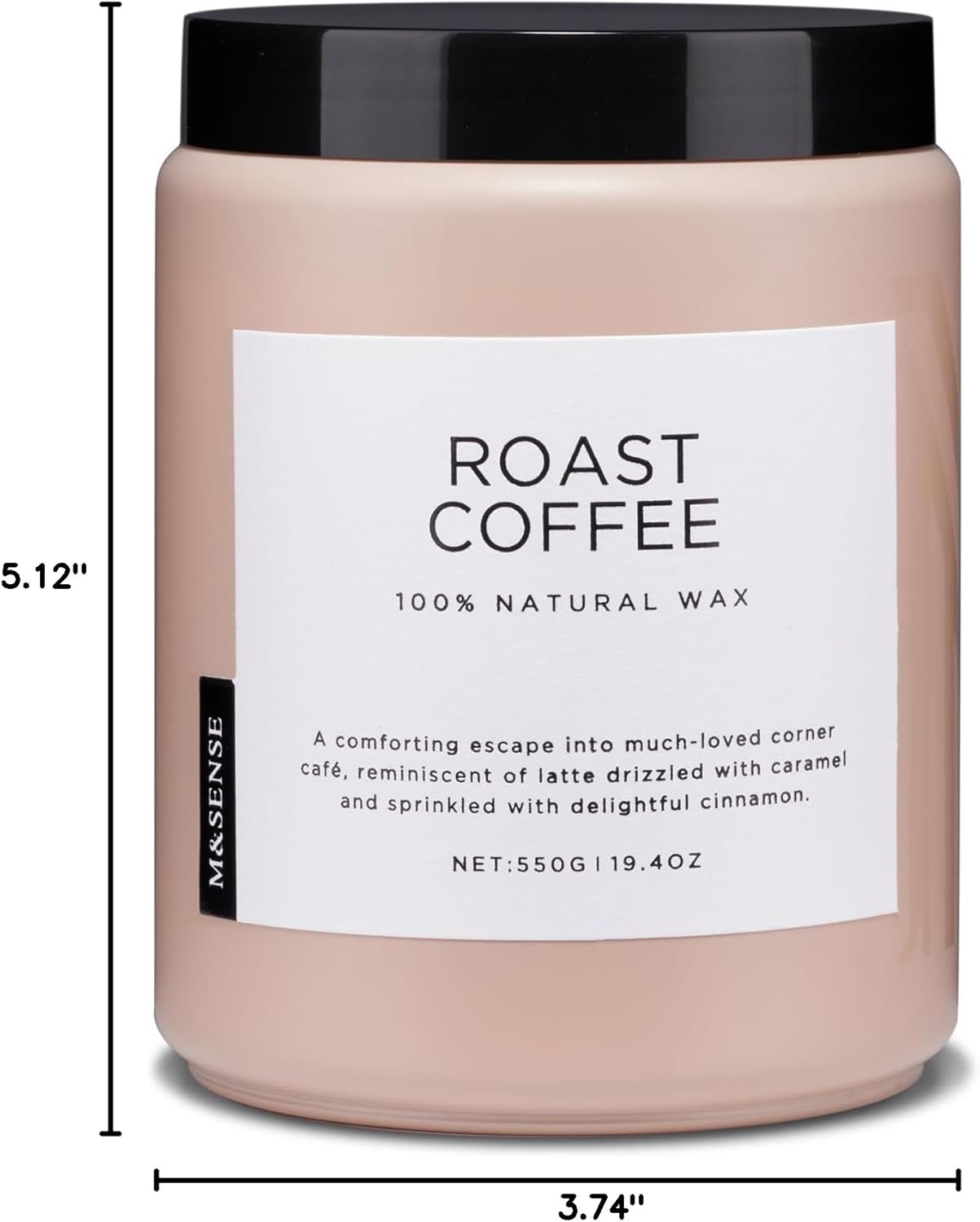 M&SENSE Coffee Candles Scented Strong, 2 Wick Jar Candle 19.4oz, 110 Hours Burning Time, Organic Natural Soy Wax Candle for Bedroom Kitchen Home Decor, Housewarming Gift for Men and Women