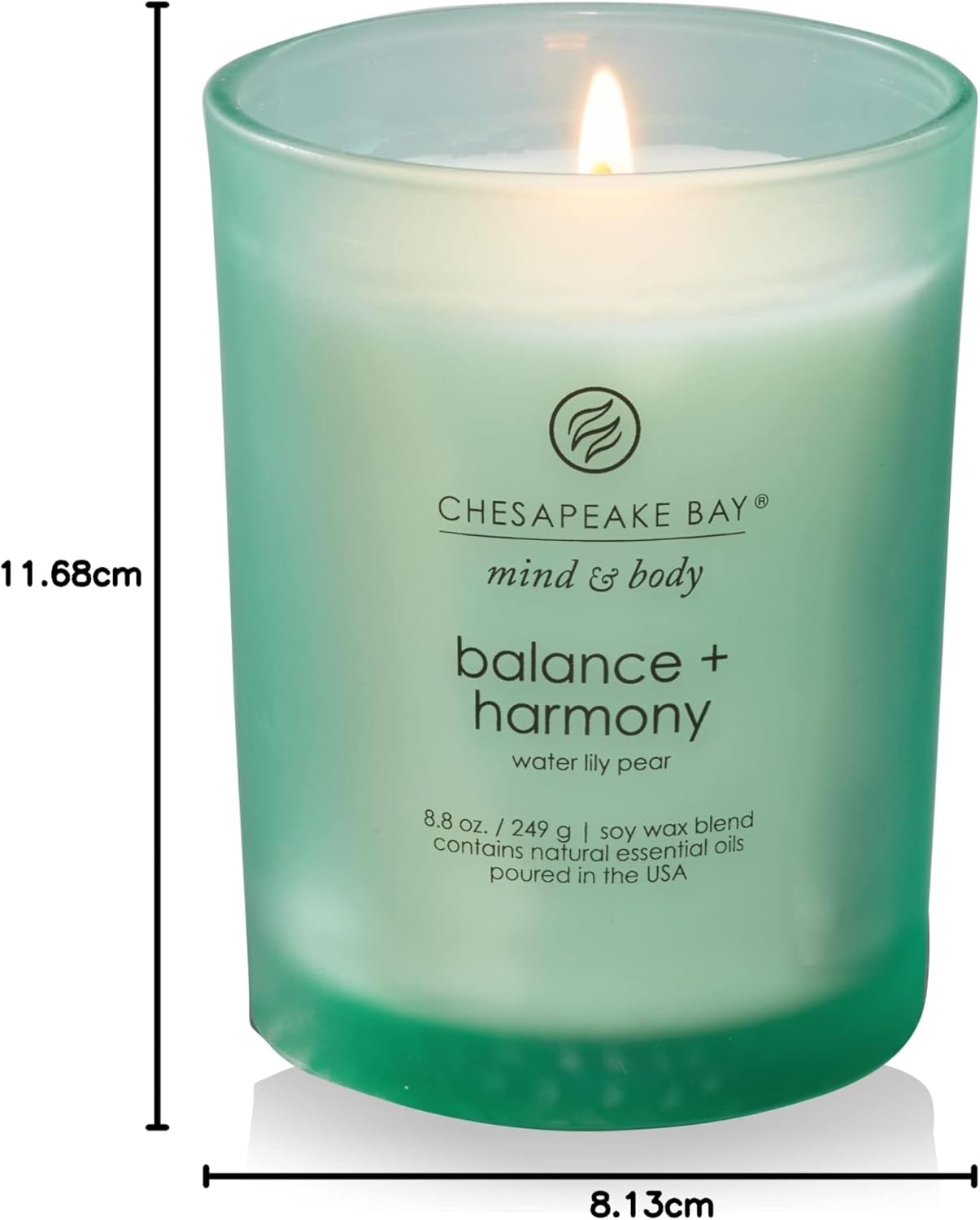 Chesapeake Bay Balance + Harmony Scented Candle, Water Lily Pear Fragrance, 50 Hours Burn Time, Warm & Decorative, Soy Wax Blend
