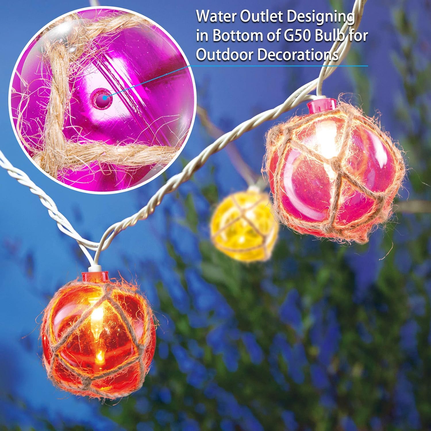 Nautical Fishing Float String Lights, Beach Themed Buoy String Lights Set of 10 Multicolor String Lights for Indoor Home Decor and Outdoor Patio Decorations
