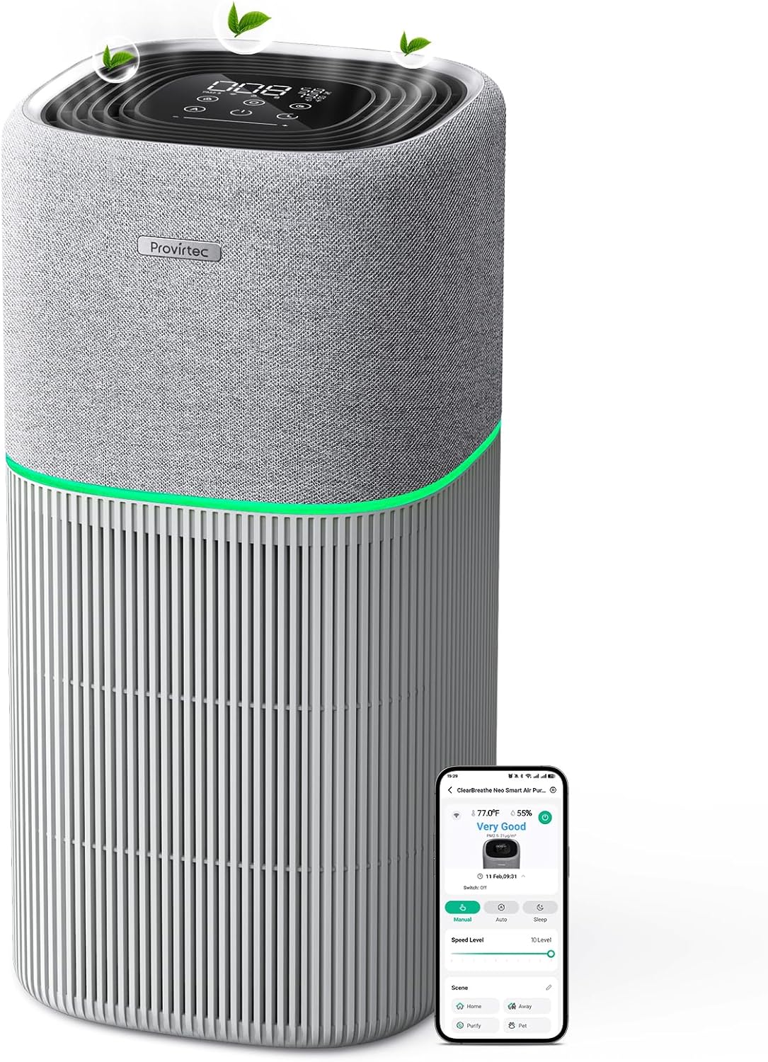 Air Purifiers for Large Room Home, Up to 2070Ft² with 5-Stage Filtration, HEPA Air Purifier for Home with PM2.5 Air Quality Monitor, Smart Air Cleaner for Room Pets/Smoke/Dust