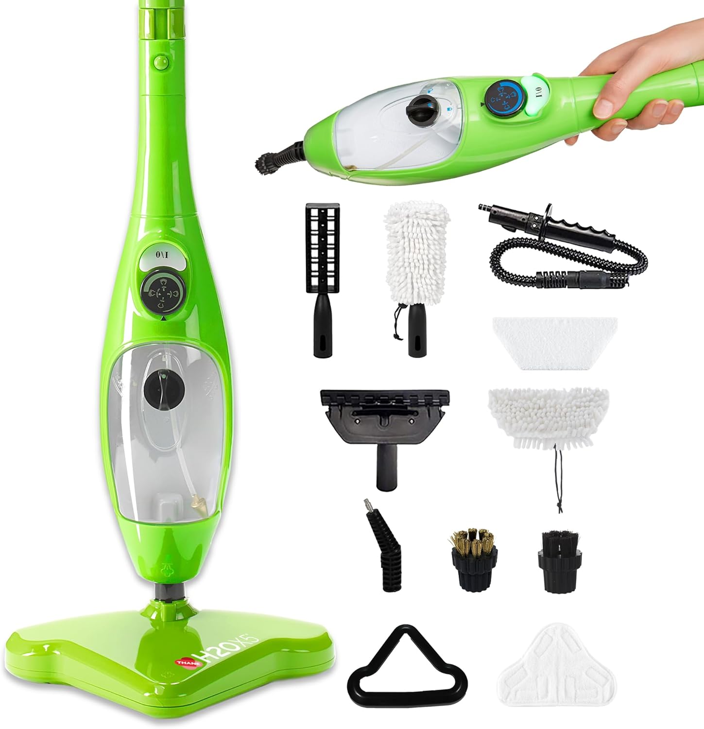 H2O MOP® X5 Steam Mop and Handheld Steam Cleaner For Cleaning Hardwood and Kitchen Tile Floors, Grout Cleaner, Upholstery Cleaner and Carpets