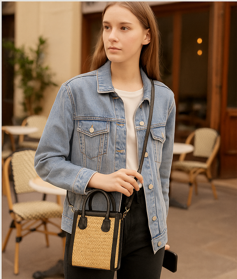 Mini Chic - Sac Bandoulière en Rotin