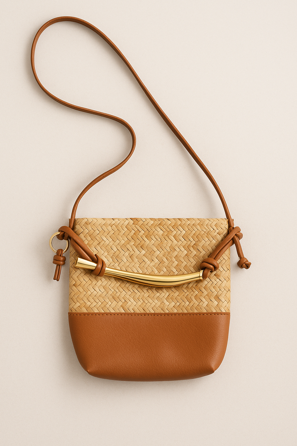 WOVEN KISS – Petit Sac Raphia pour la Ville