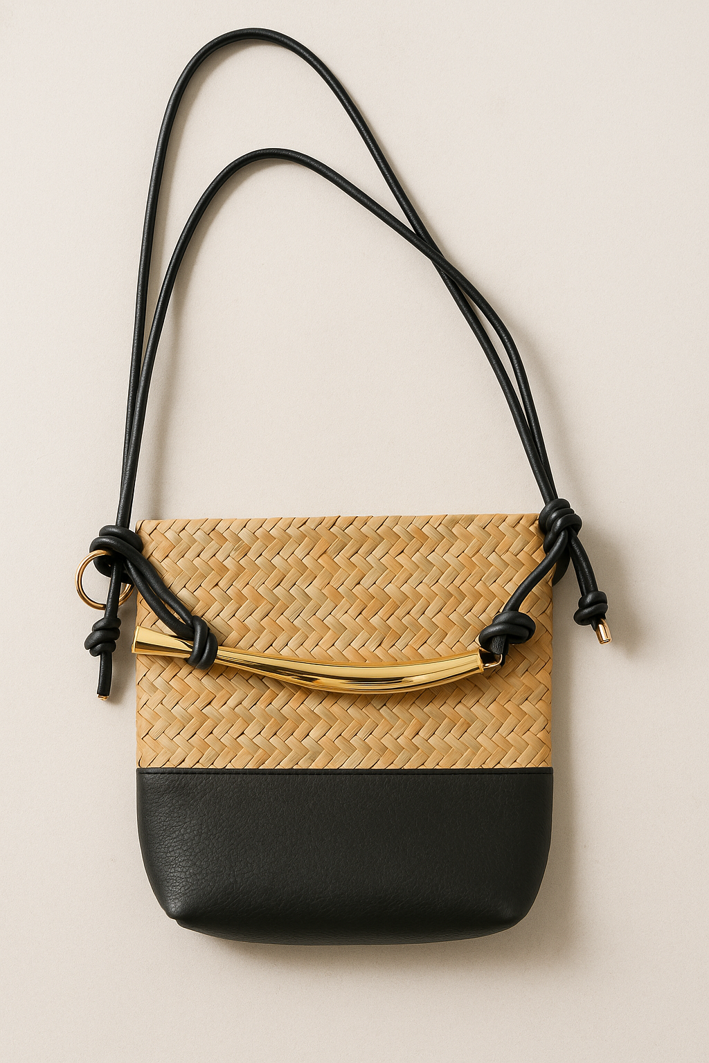 WOVEN KISS – Petit Sac Raphia pour la Ville