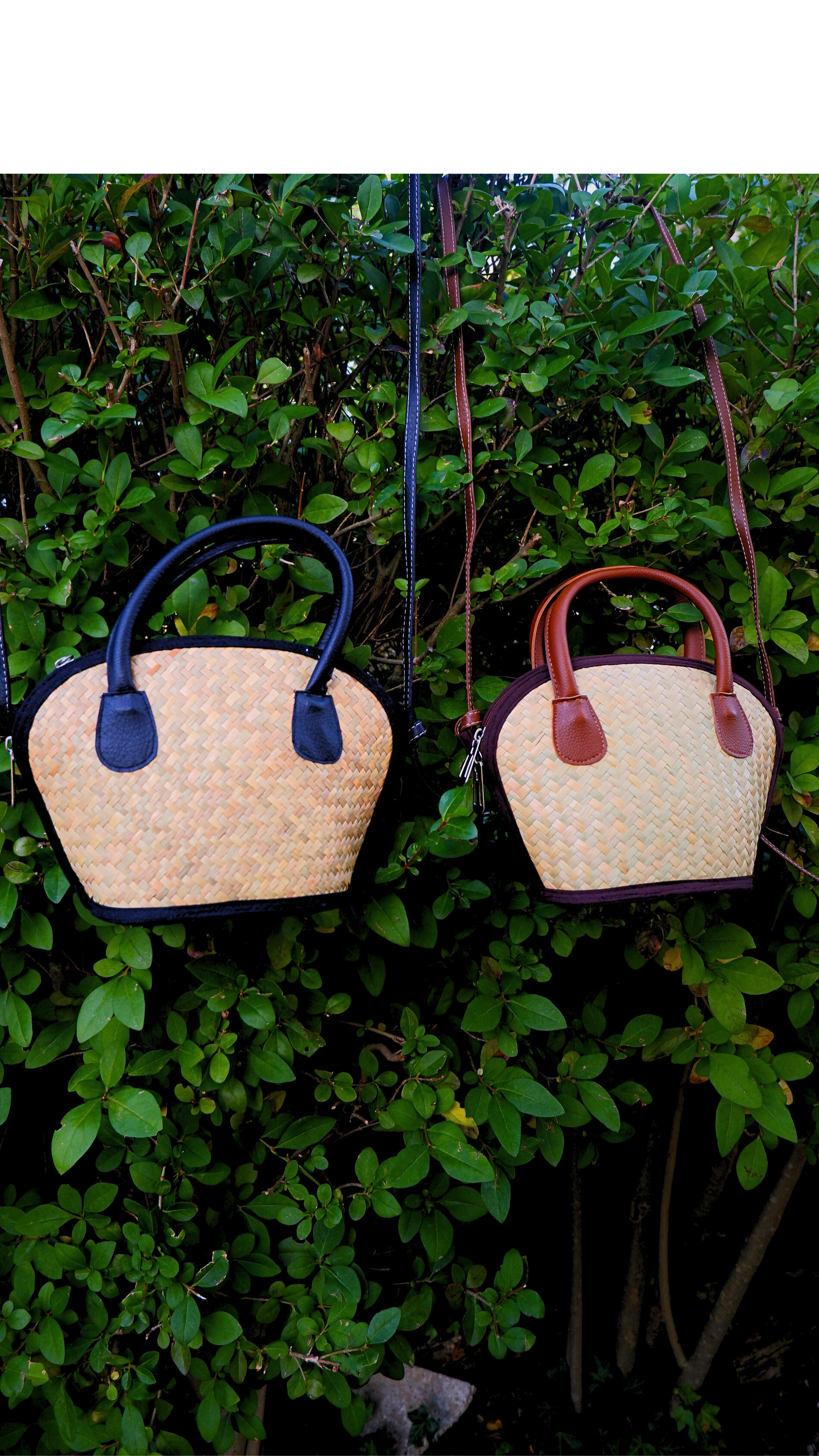 Arc Bohème – Petit Sac à Main en Rotin et Cuir Fait Main