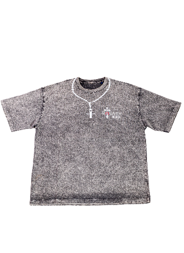 Rosary Kid T-Shirt (Grey Acid wash)