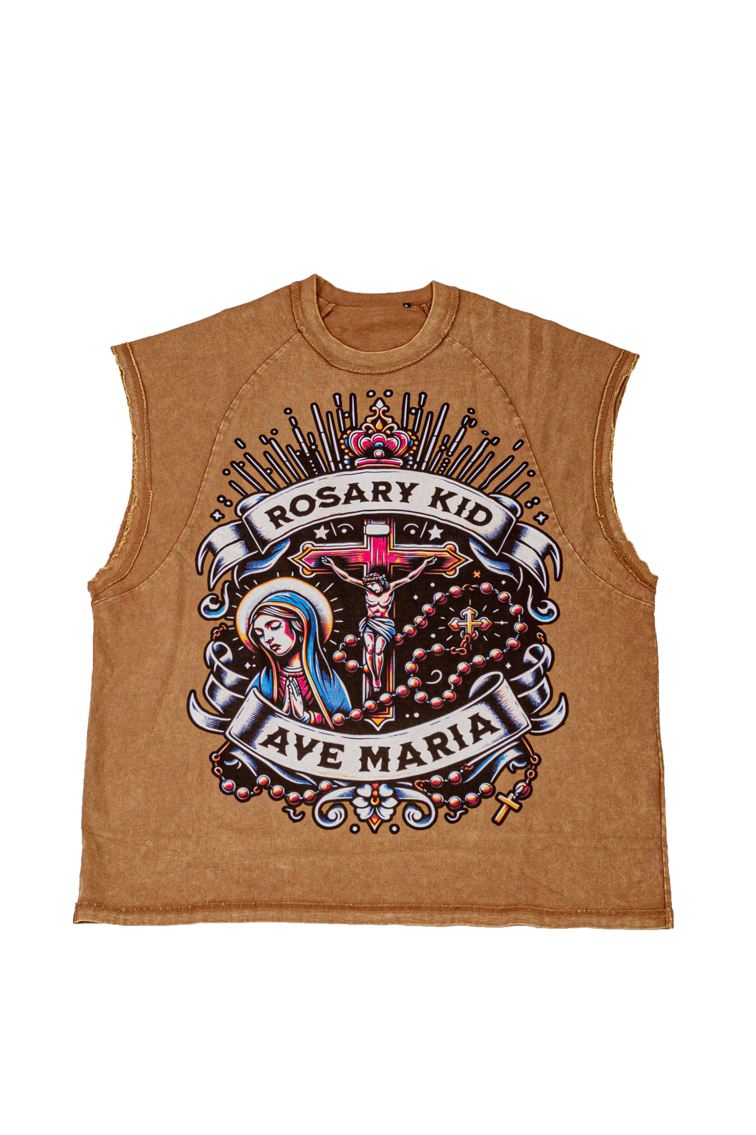 Rosary Kid Acid wash TankTop (Brown)