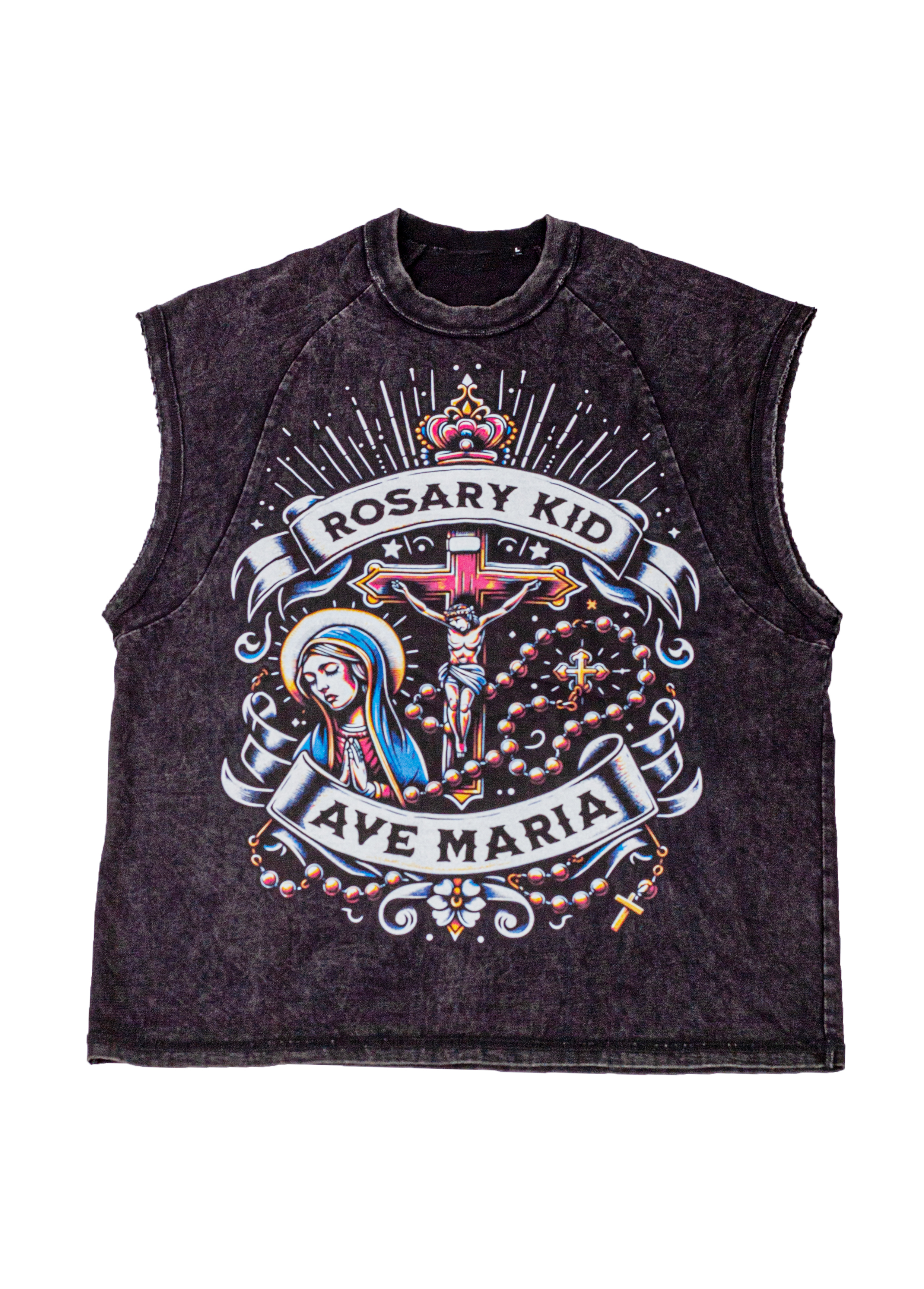 Rosary Kid Acid wash TankTop (Black)