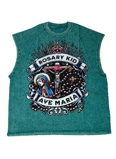 Rosary Kid Acid wash TankTop (Green)