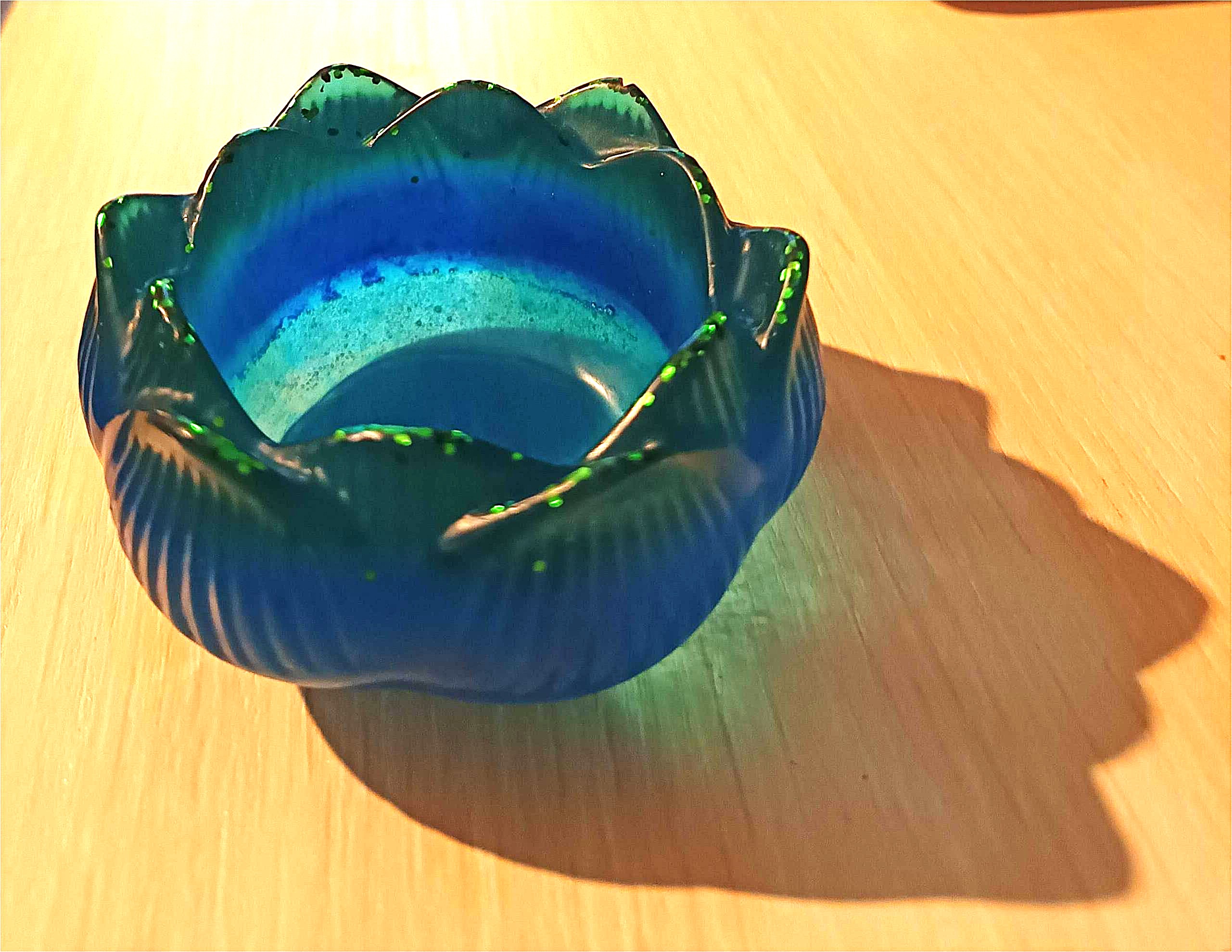 Bougeoir en résine époxy artisanal