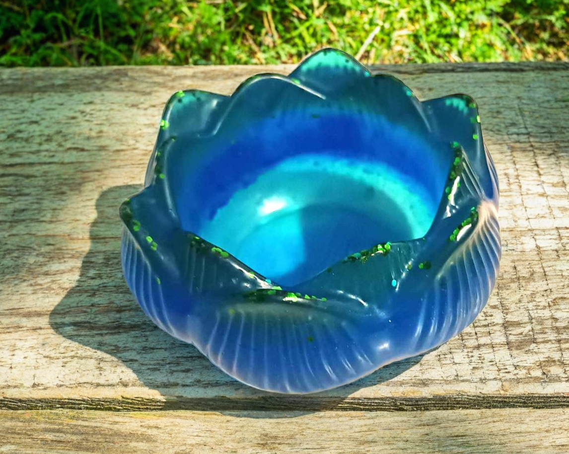 Bougeoir en résine époxy artisanal