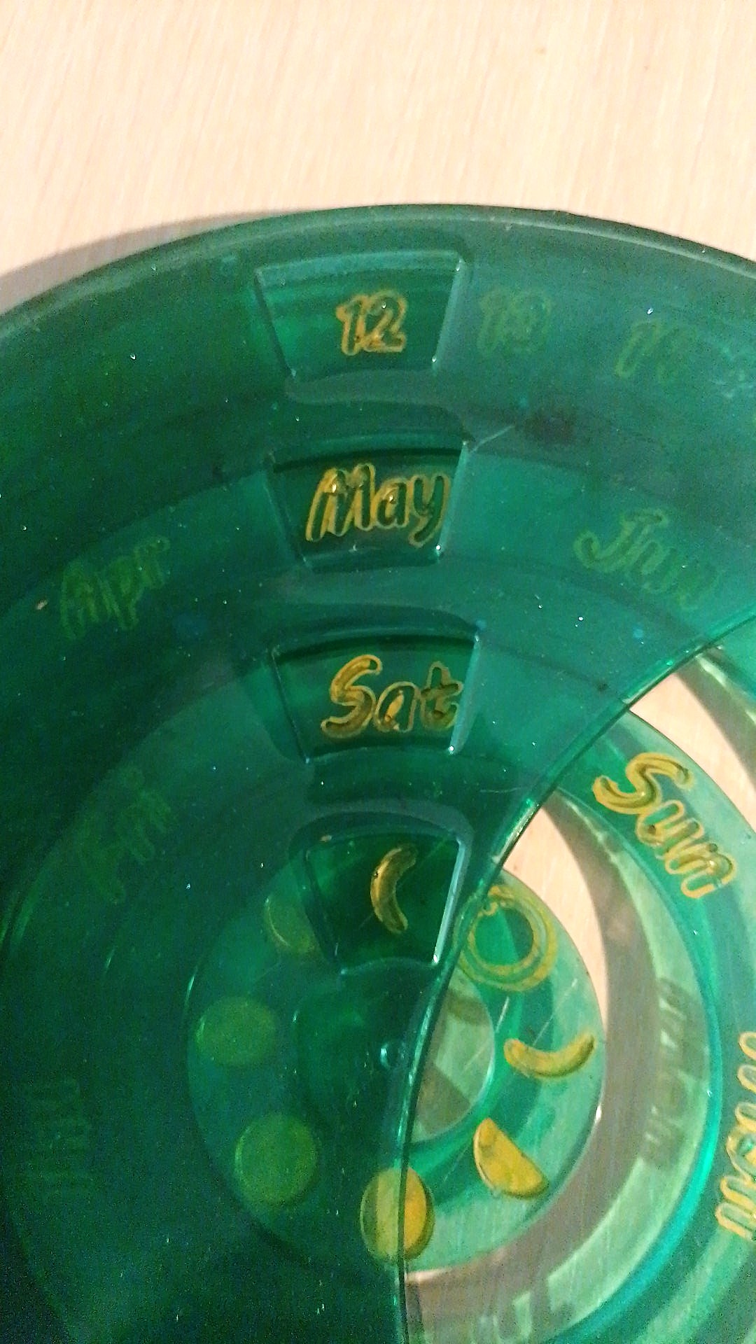 Calendrier lunaire/ ramadan vert en résine époxy à 100%