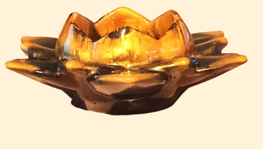 Bougeoir noir et doré en résine époxy