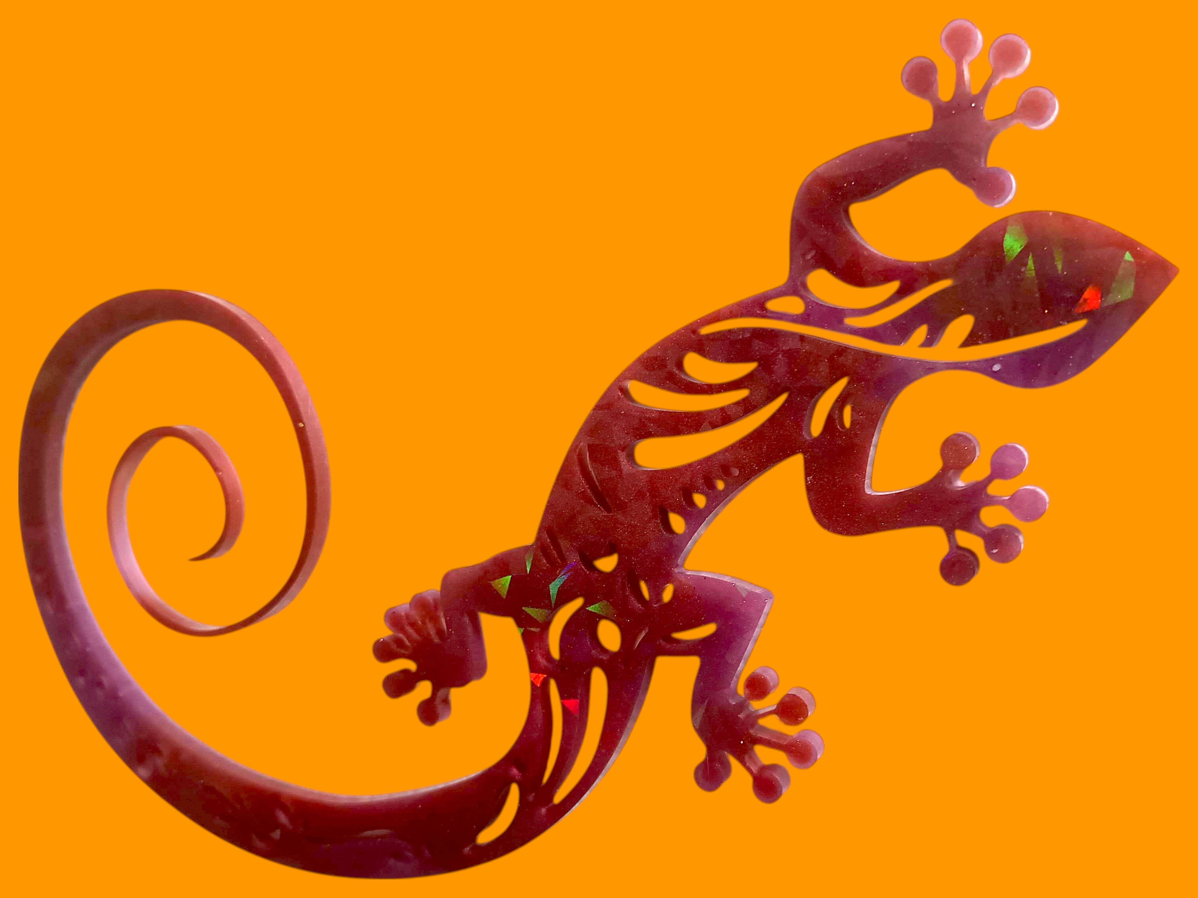 Grande salamandre 30cm de longueur / 16cm de largeur pourpre et violet