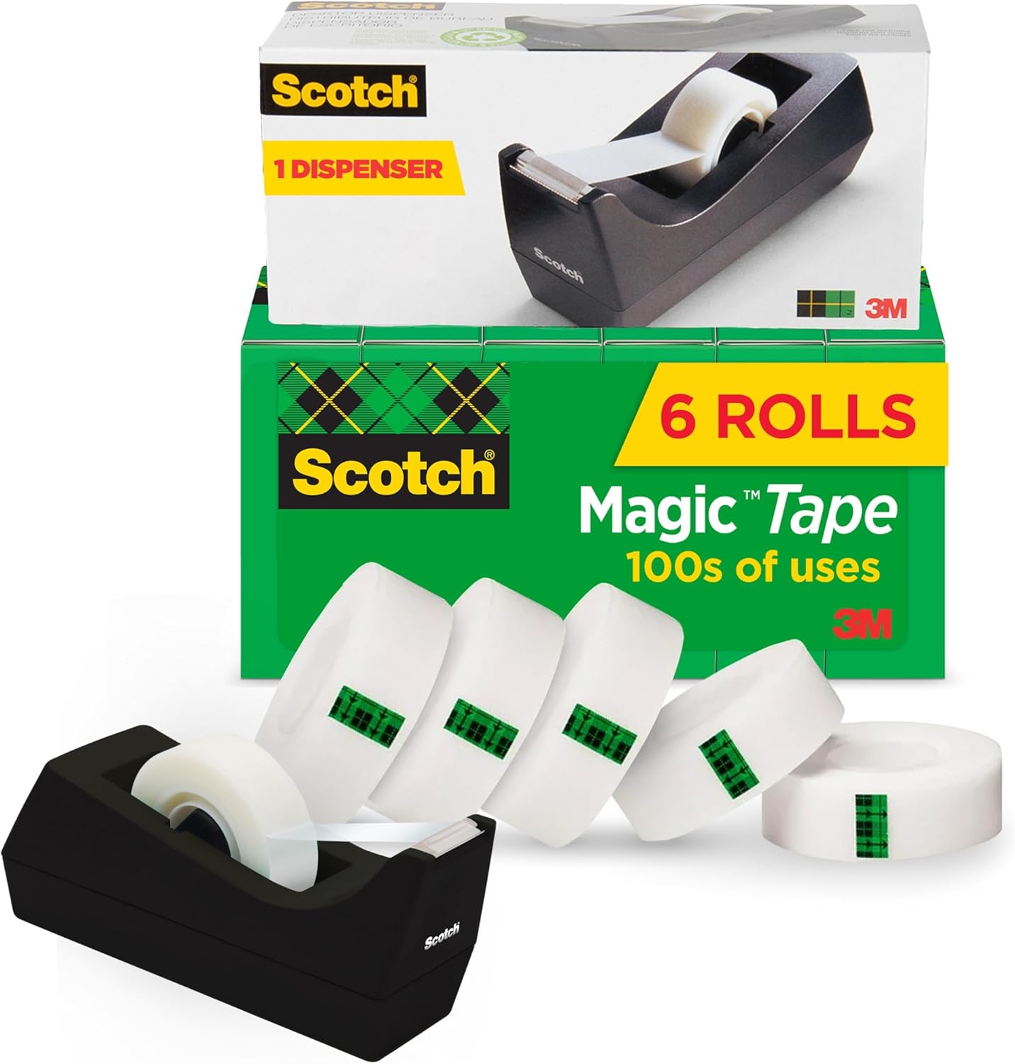 Scotch Magic Tape Dispenser with 6 Rolls