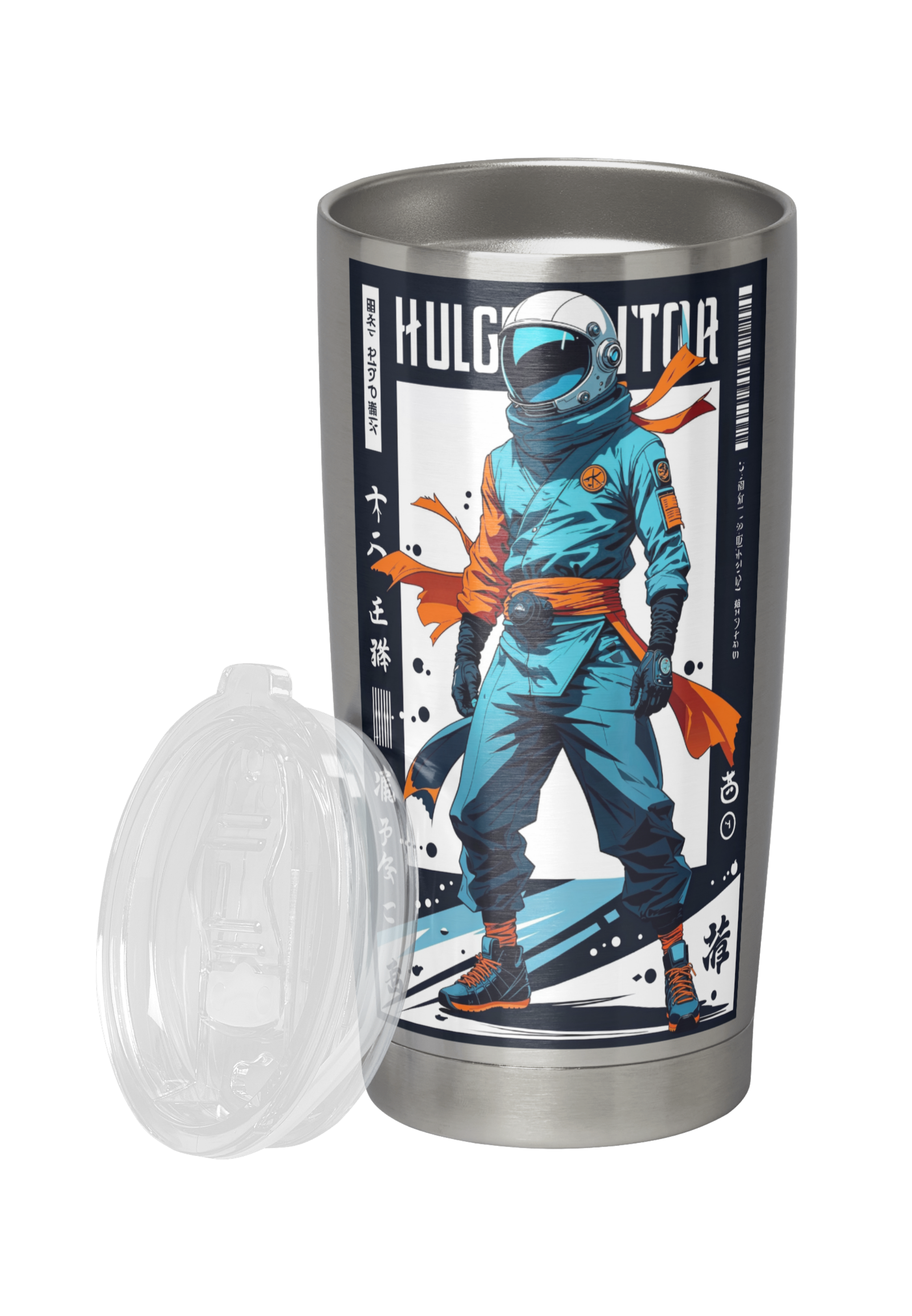 Cyber Ninja Astronaut – Futuristic Streetwear Art Print