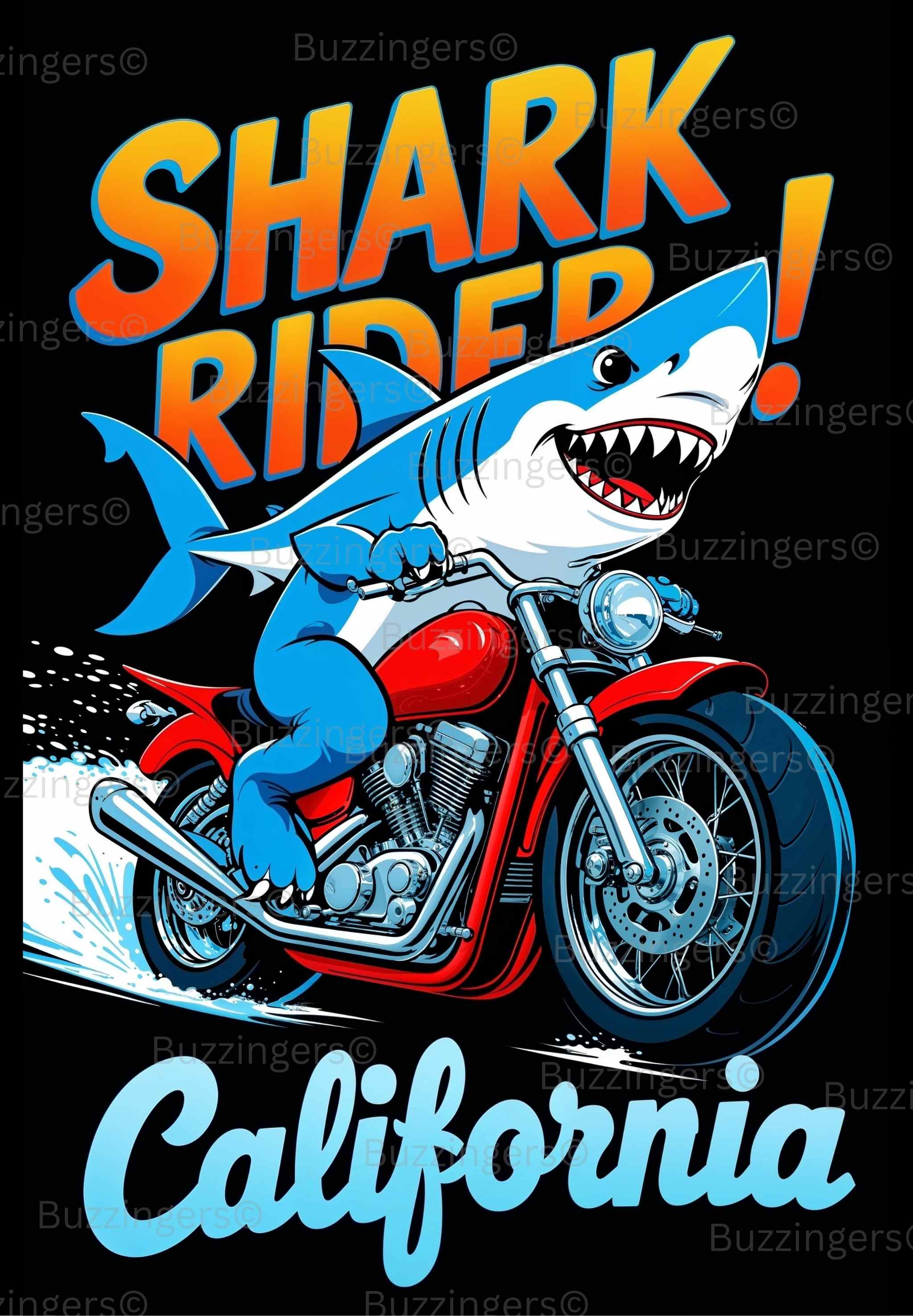 Shark Rider Print