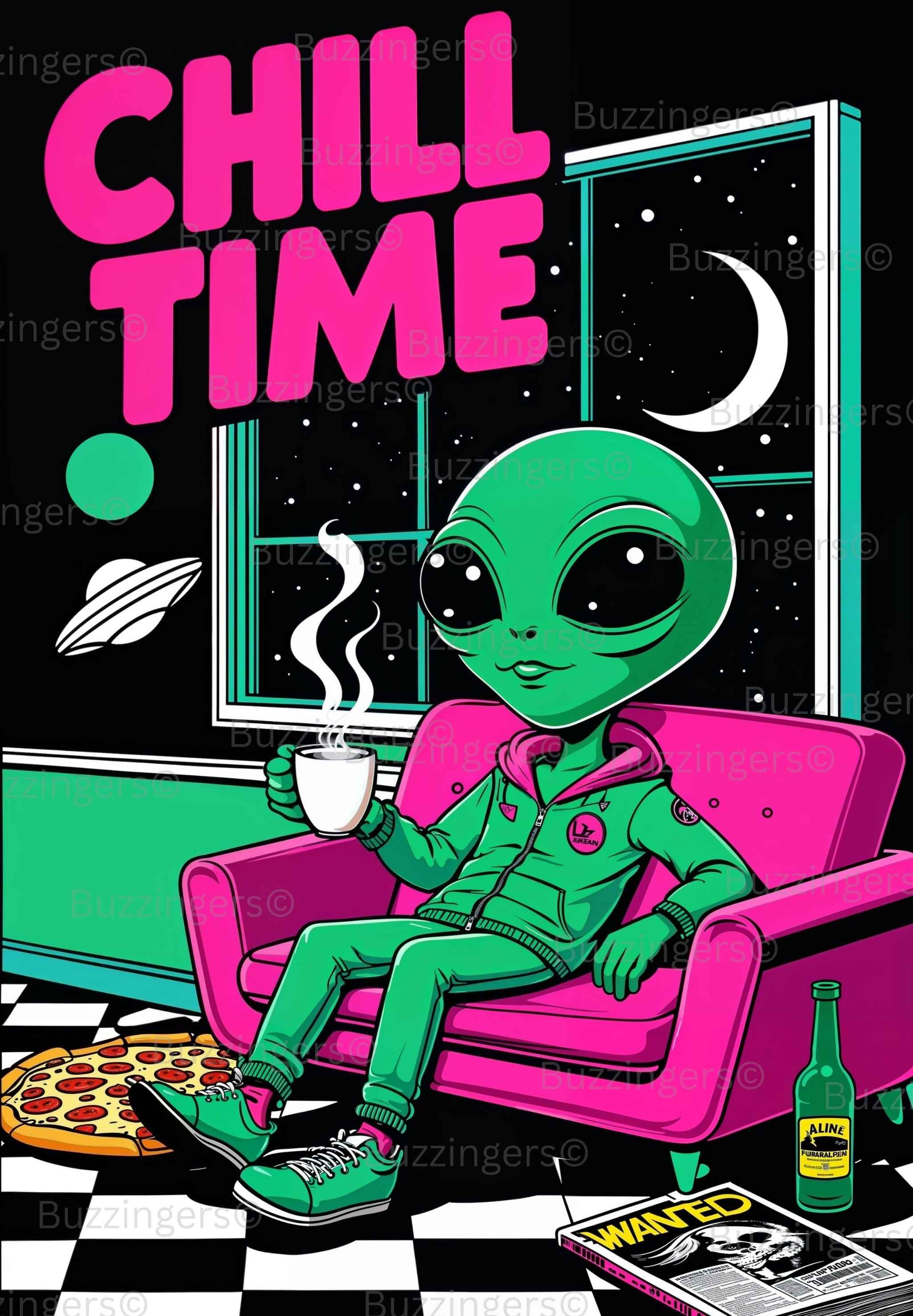 Alien Chill Time Print