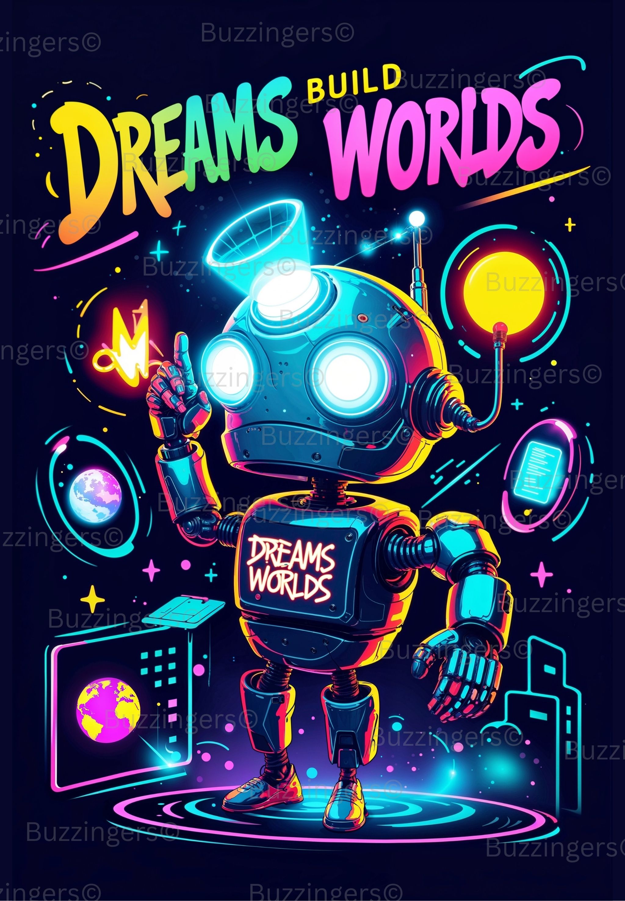 Robo Cartoon Print