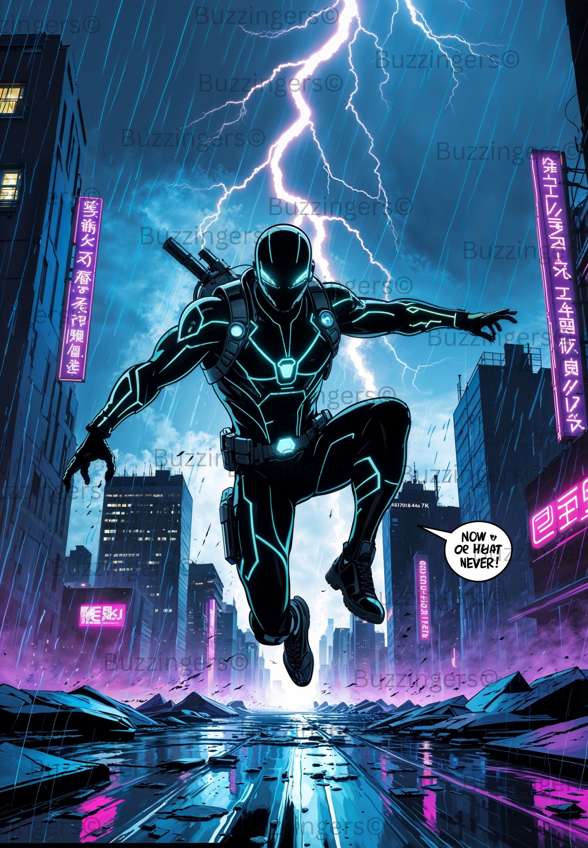 Futuristic Cyber Warrior Print