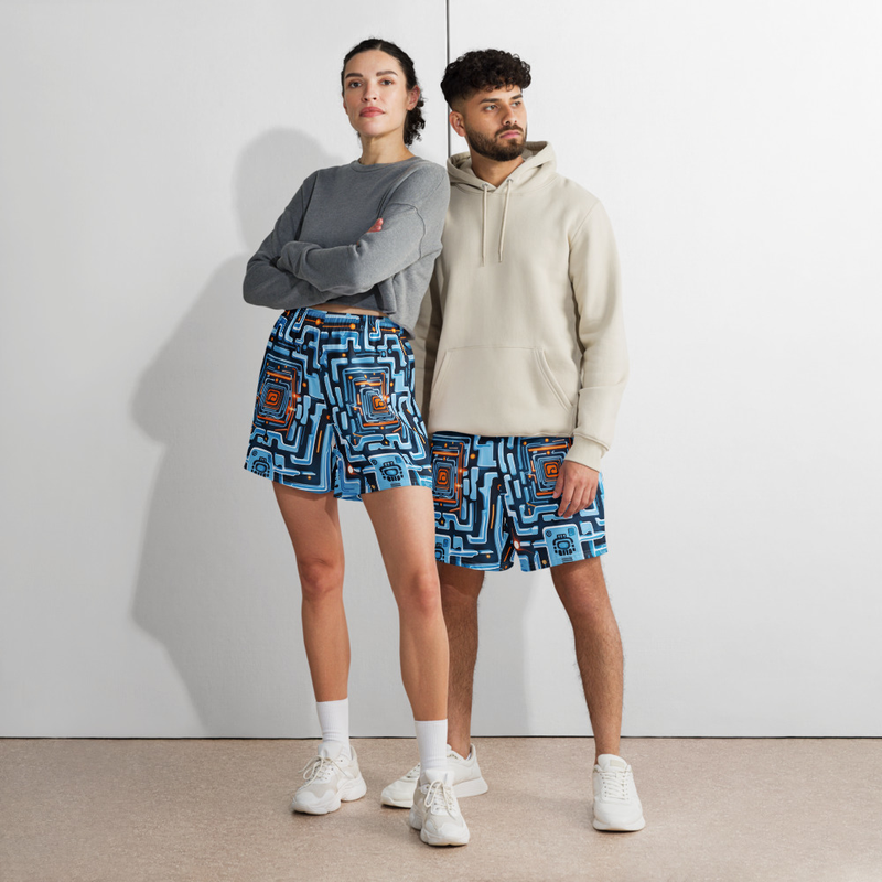 Retro Maze Pattern Shorts