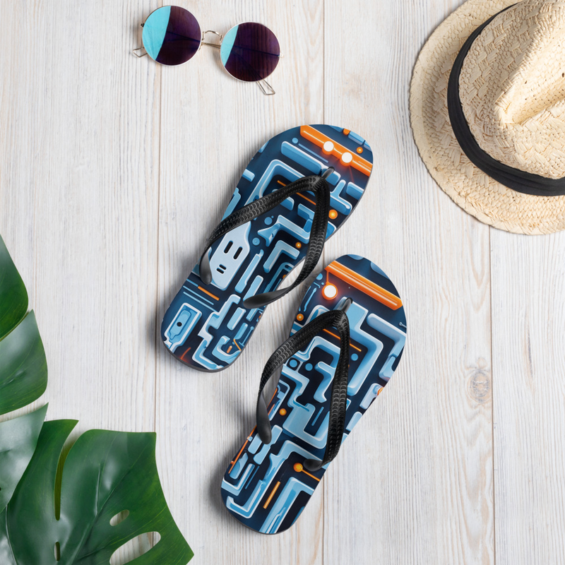 Maze Illusion Print Flip-Flops