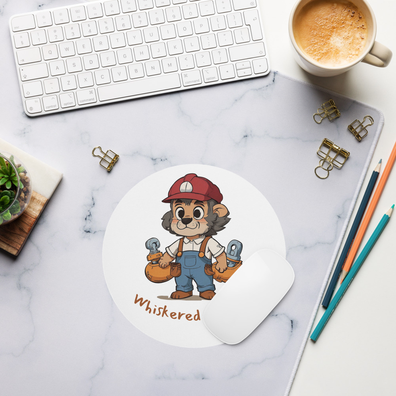 Whiskered Lion Mouse Pad