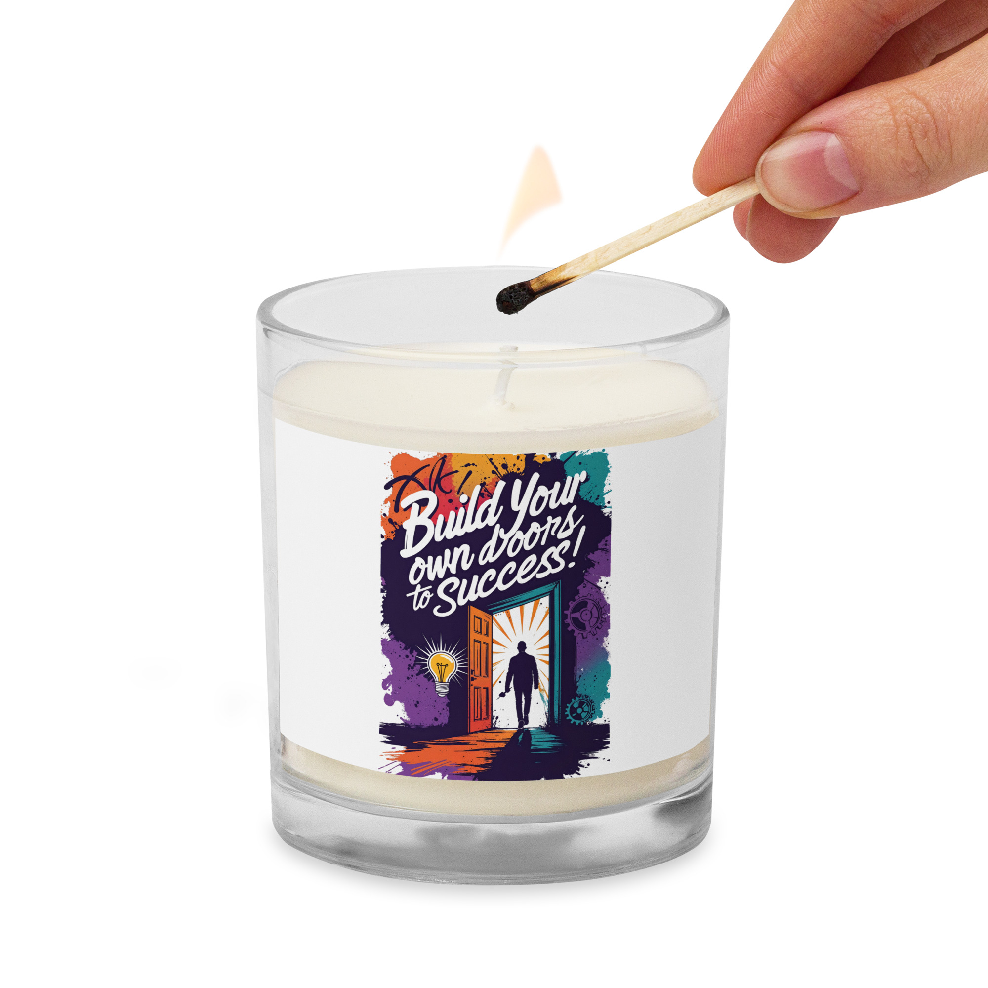 Build Your Own Door to Success Glass Jar Soy Wax Candle