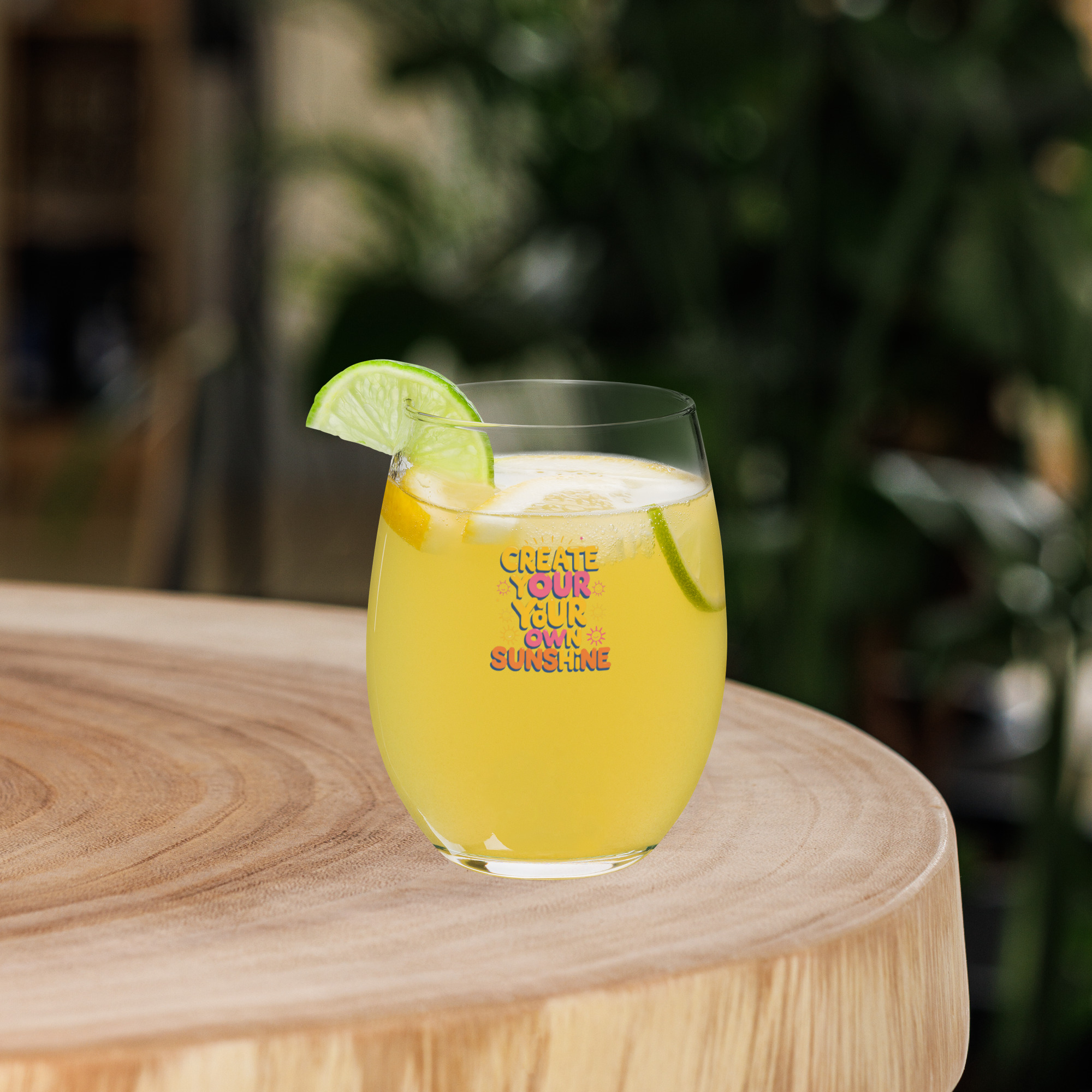 Create Your Own Sunshine Stemless Wine Glass