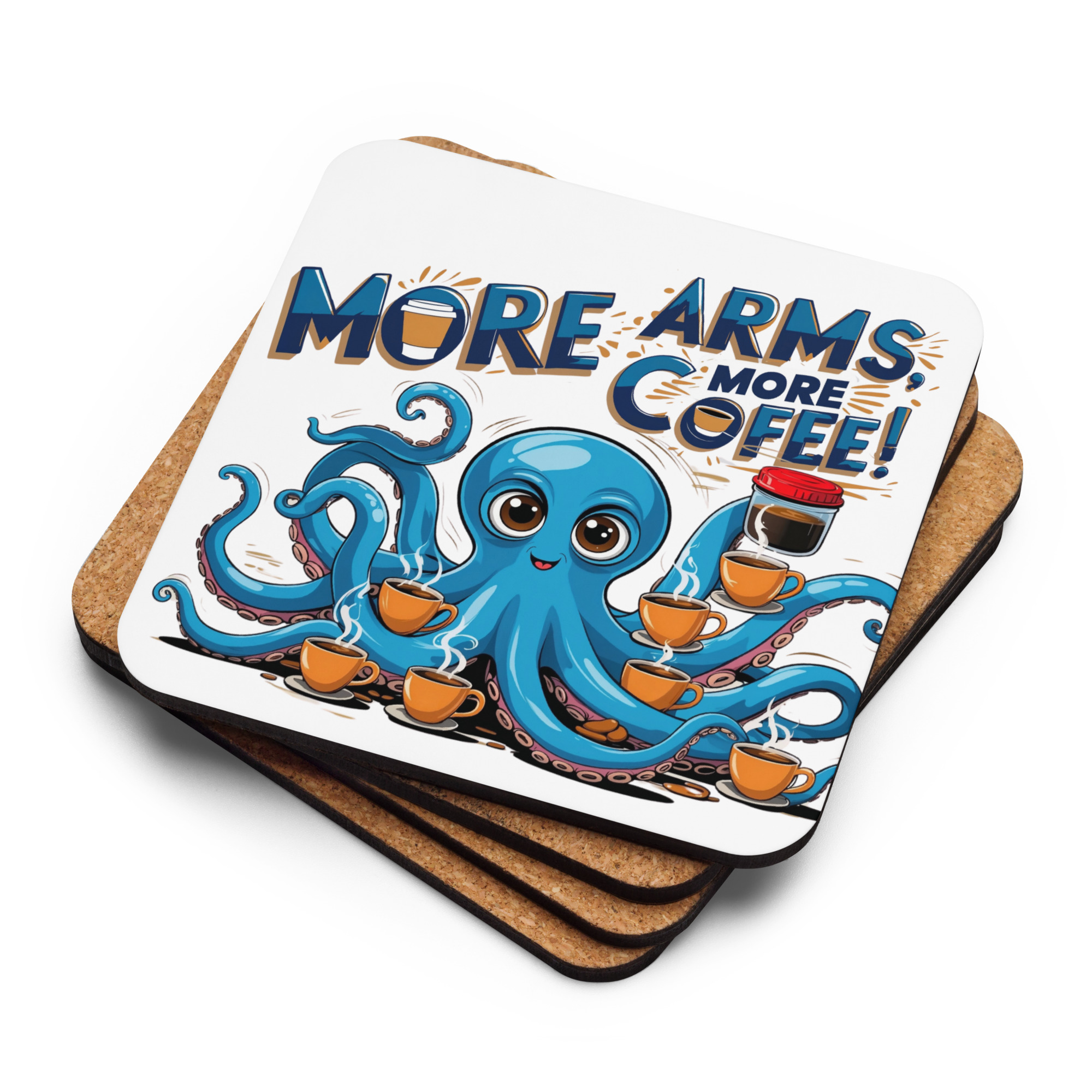 Octopus Coffee Cork-back Coaster
