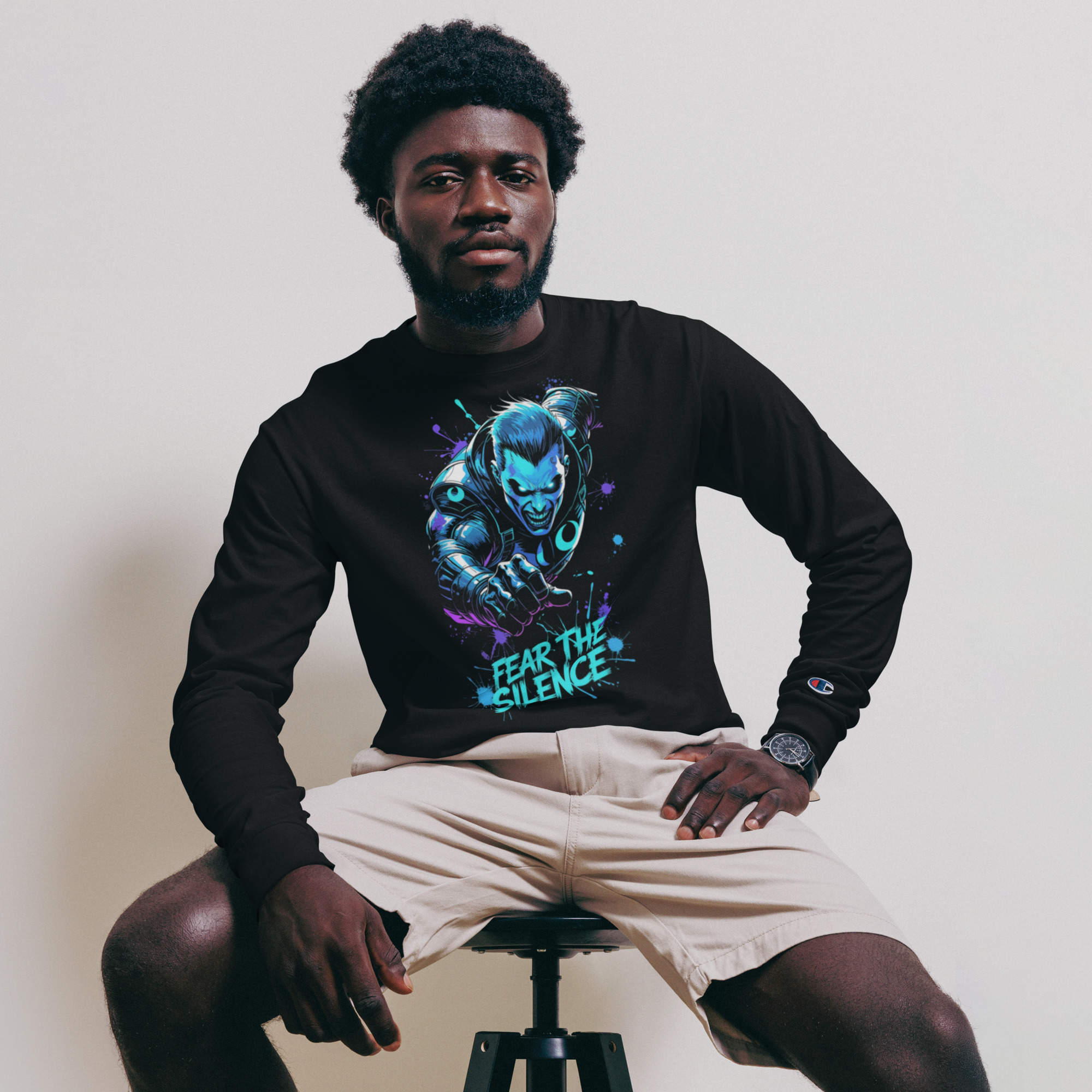 Fear the Silence Men's Champion Long Sleeve Shirt