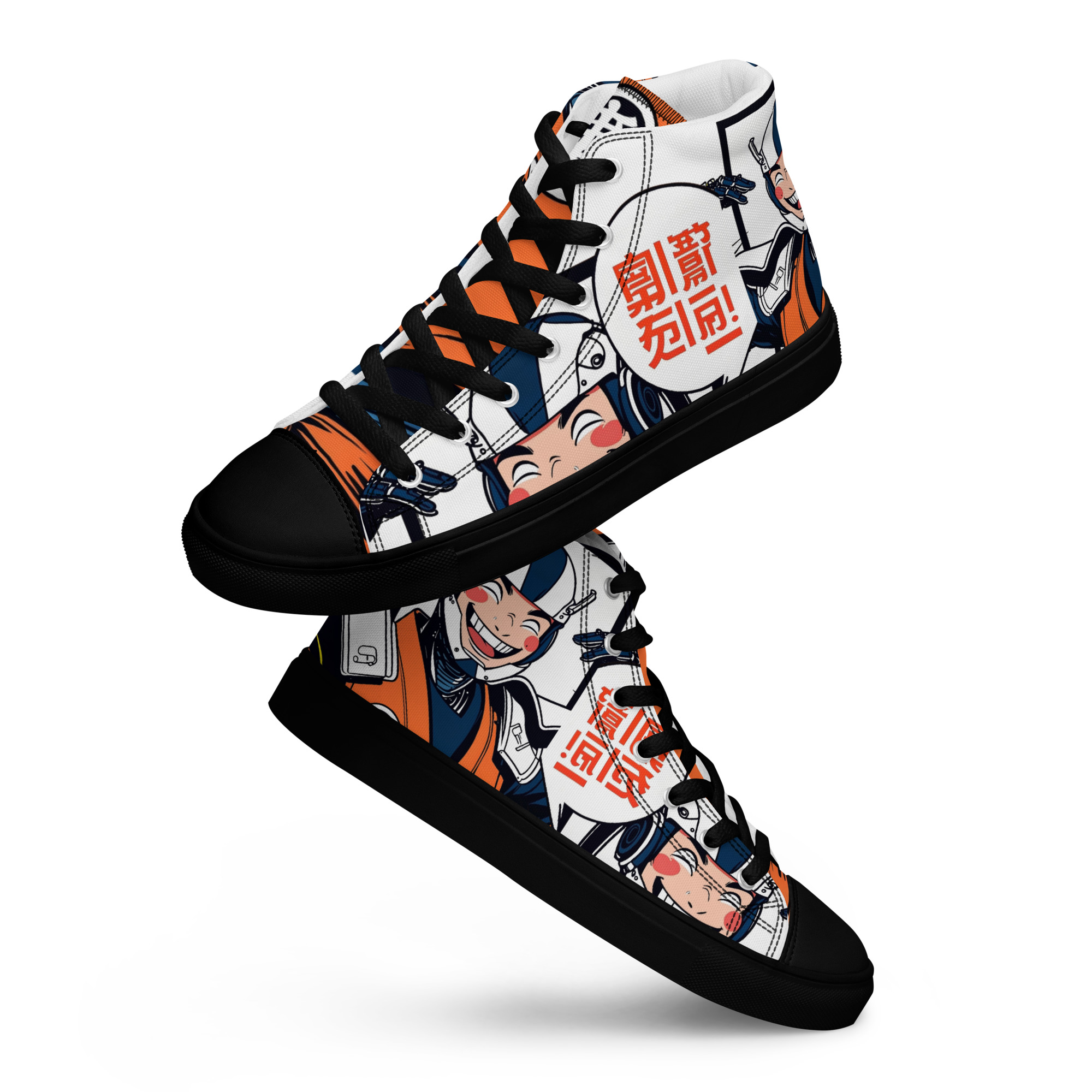 Samurai Manga Men’s High Top Canvas Shoes