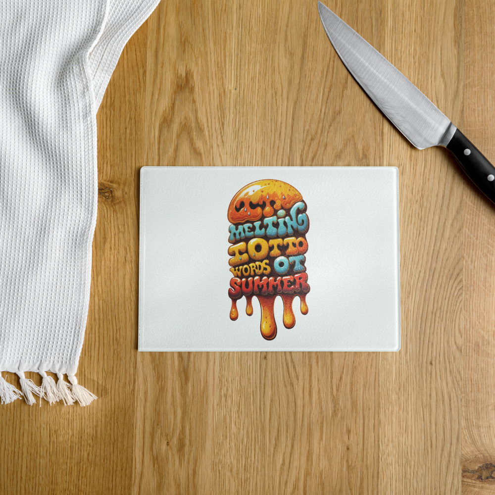 Melting Print Glass Cutting Board