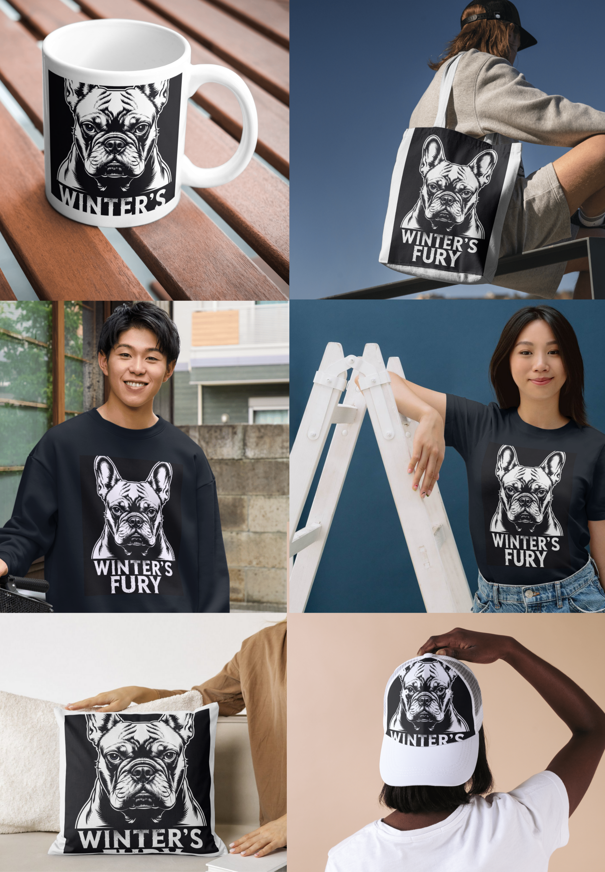 Winter's Fury Bulldog Print