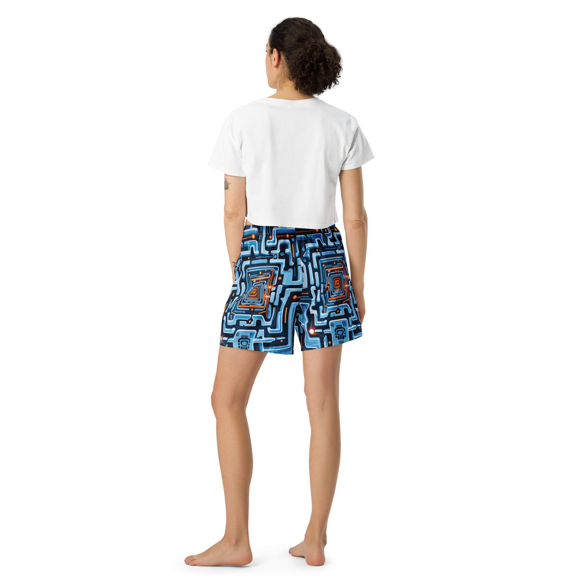 Retro Maze Pattern Shorts