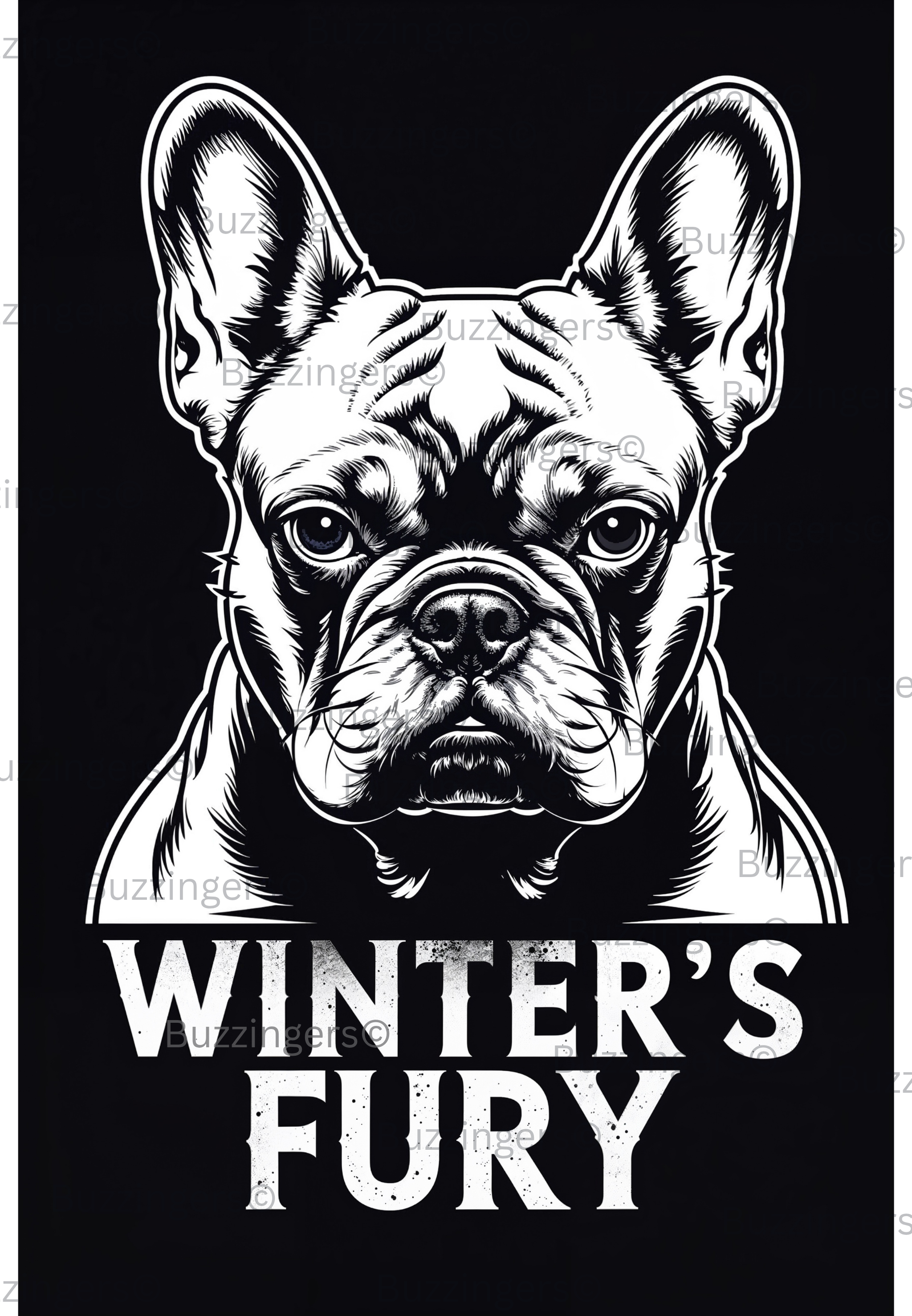 Winter's Fury Bulldog Print