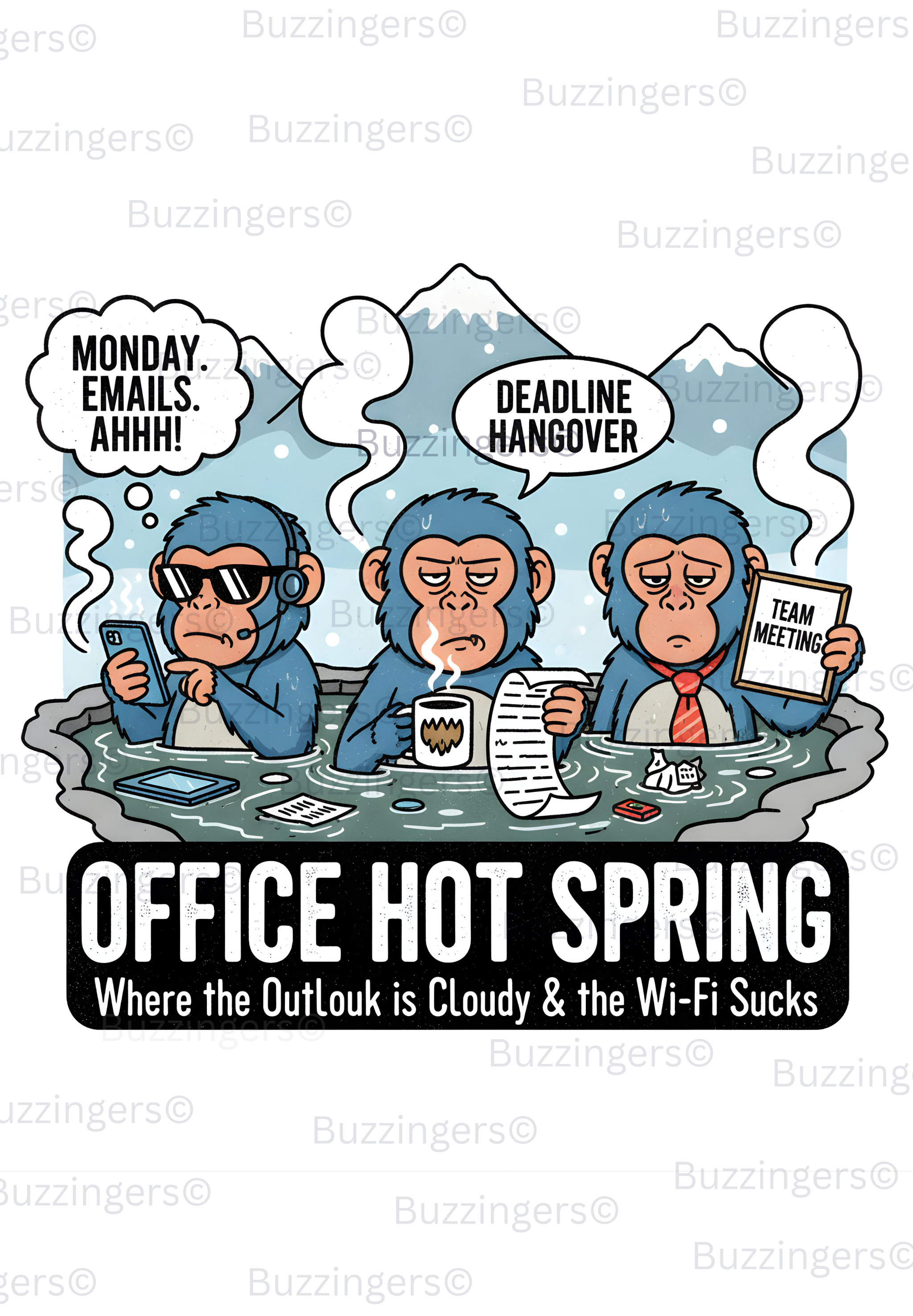 Office Hot Spring Meme Print
