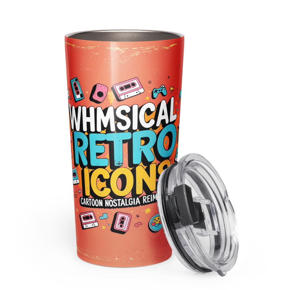 Retro Icons Tapered Stainless Steel Tumbler