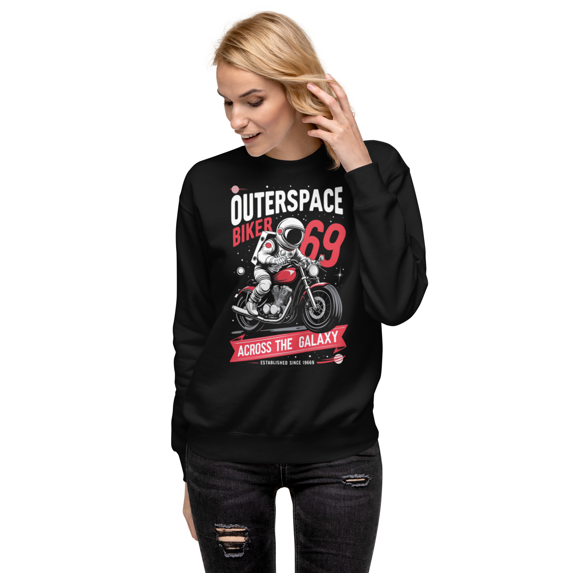 Outerspace Biker 69 Unisex Sweatshirt