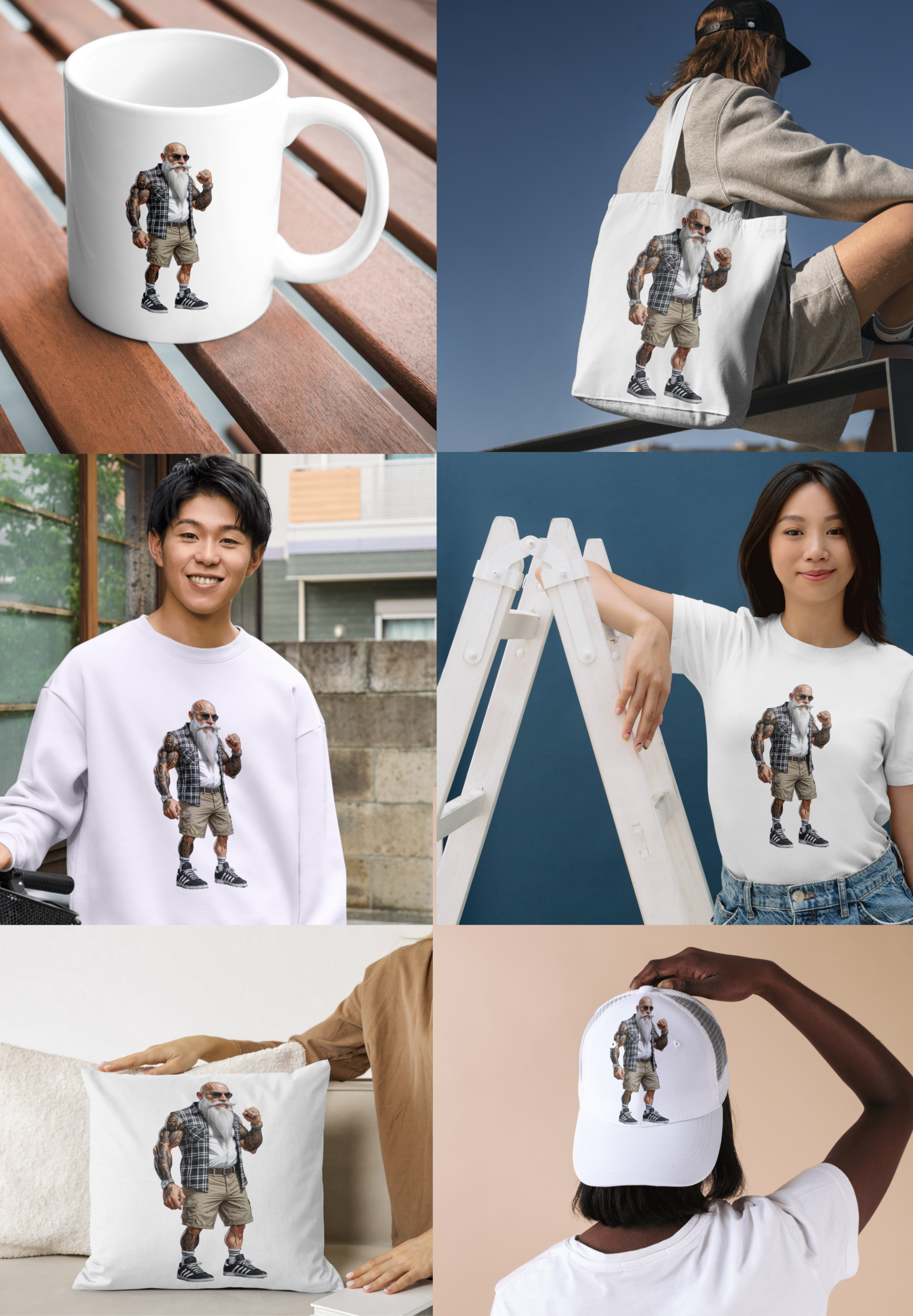 Tattooed Elder Rebel – Modern Warrior Art Print