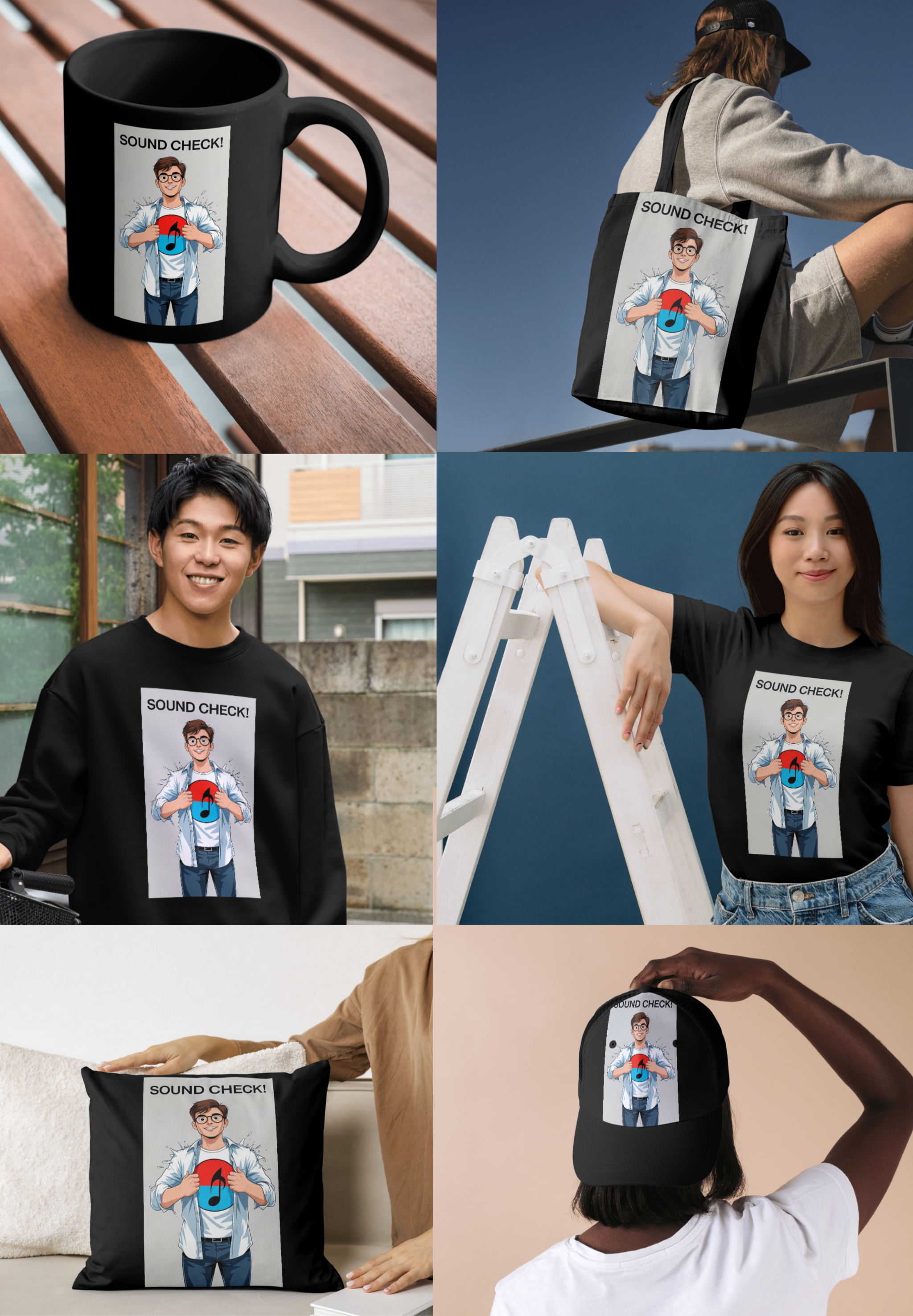 Sound Check! – Music Lover’s Cartoon Art Print