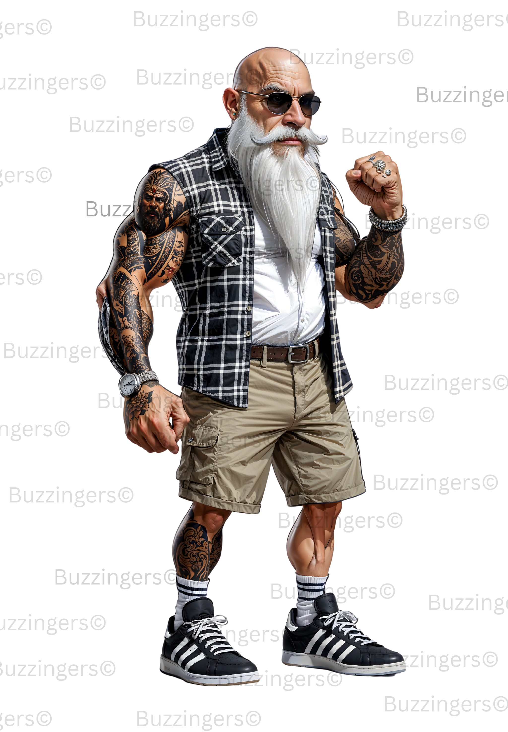 Tattooed Elder Rebel – Modern Warrior Art Print