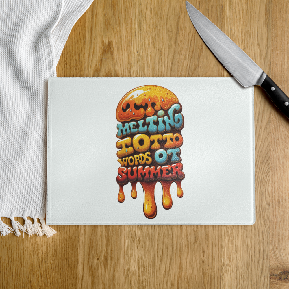 Melting Print Glass Cutting Board